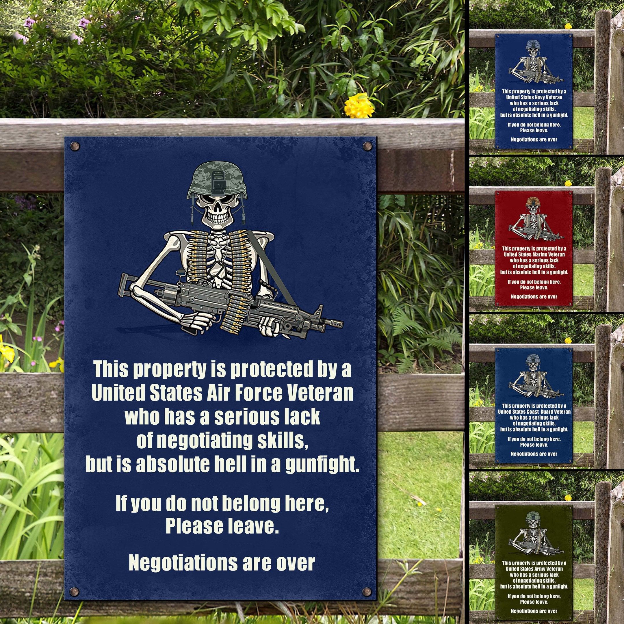 Premium U.S Multiple Service Veteran Metal Sign TVN240208