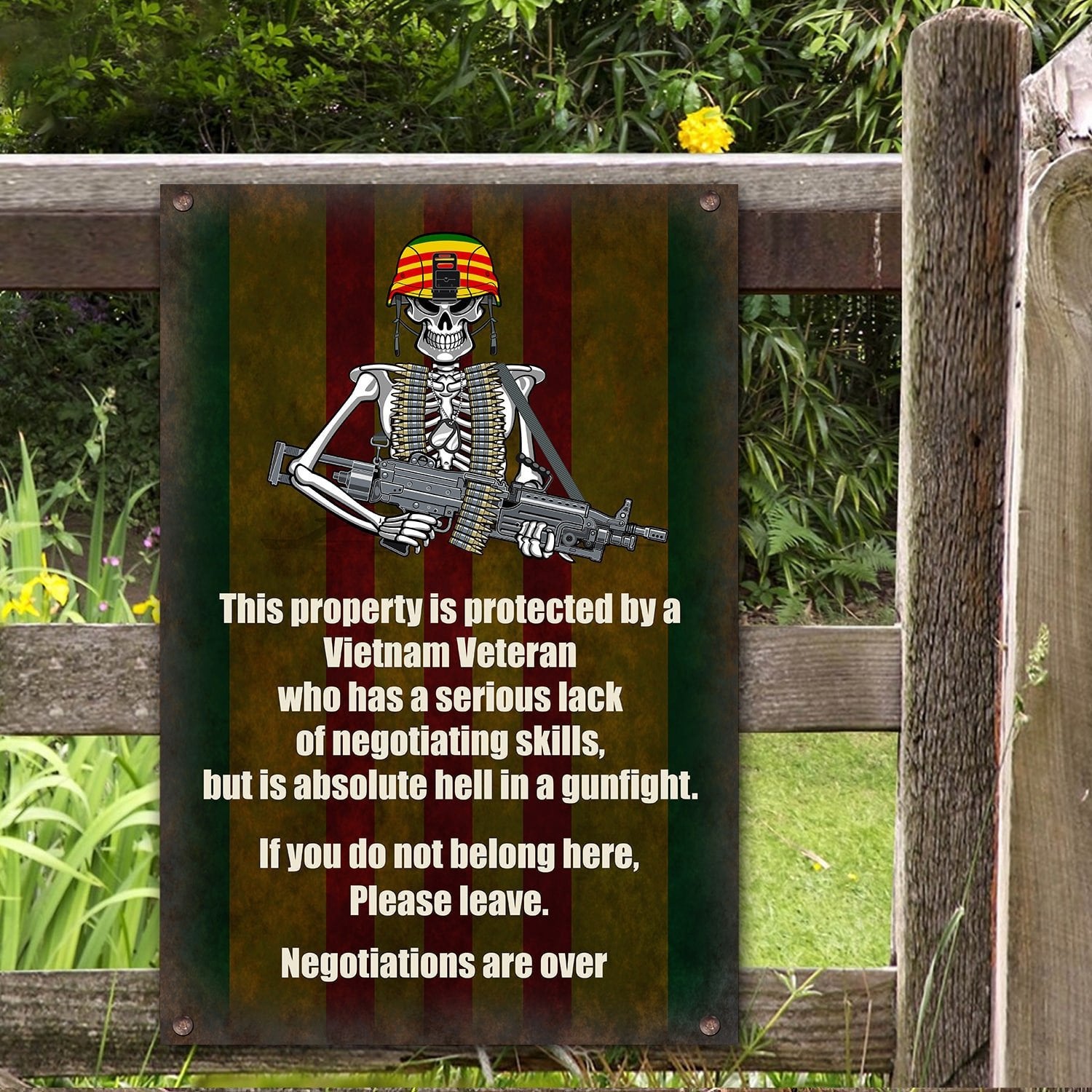 Premium Vietnam Veteran Owned Property Metal Sign TVN070302