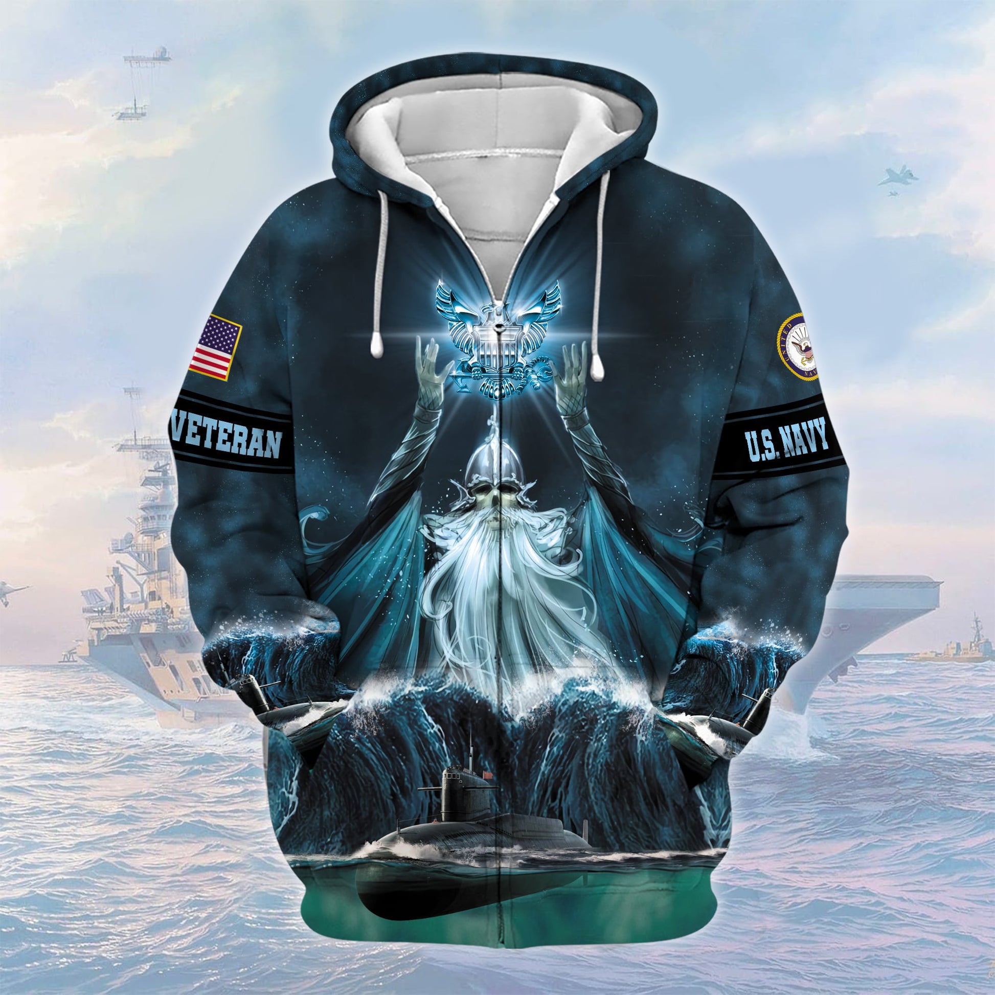 Premium U.S Navy Veteran Zip Hoodie PVC210203