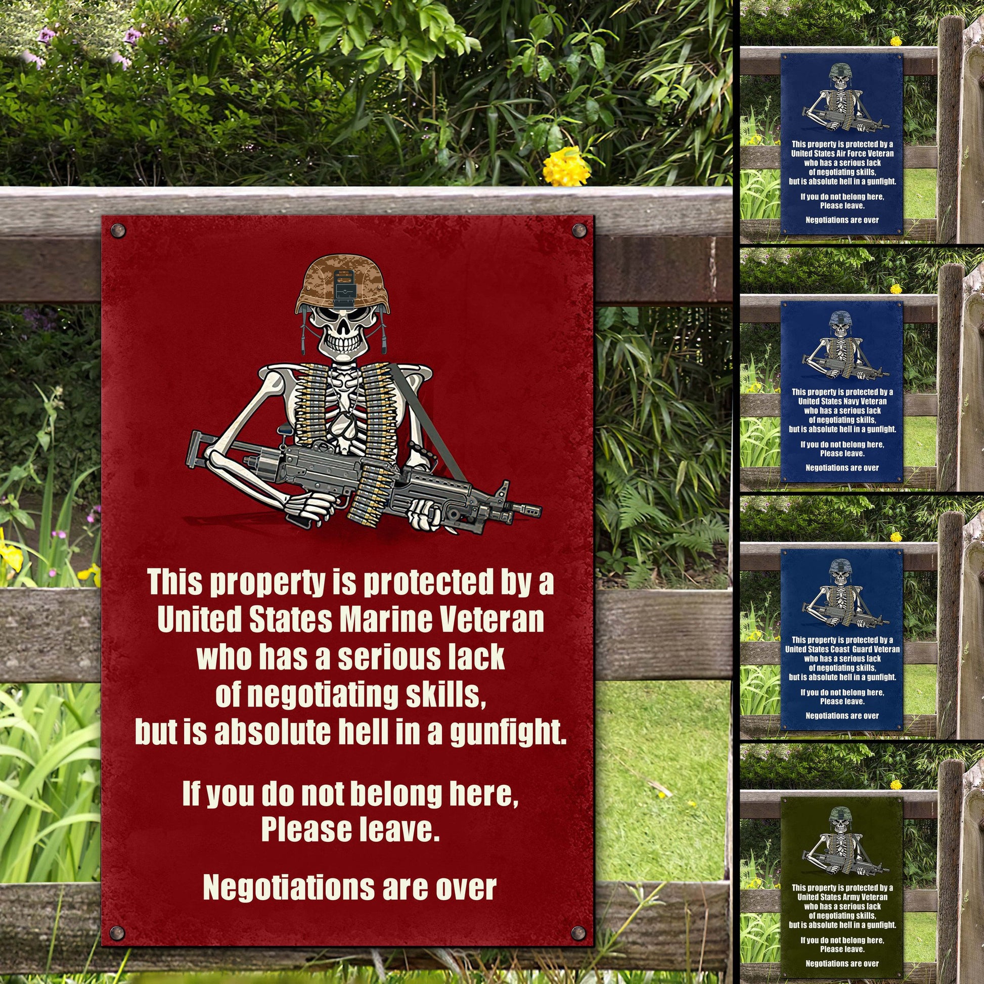 Premium U.S Multiple Service Veteran Metal Sign TVN240208