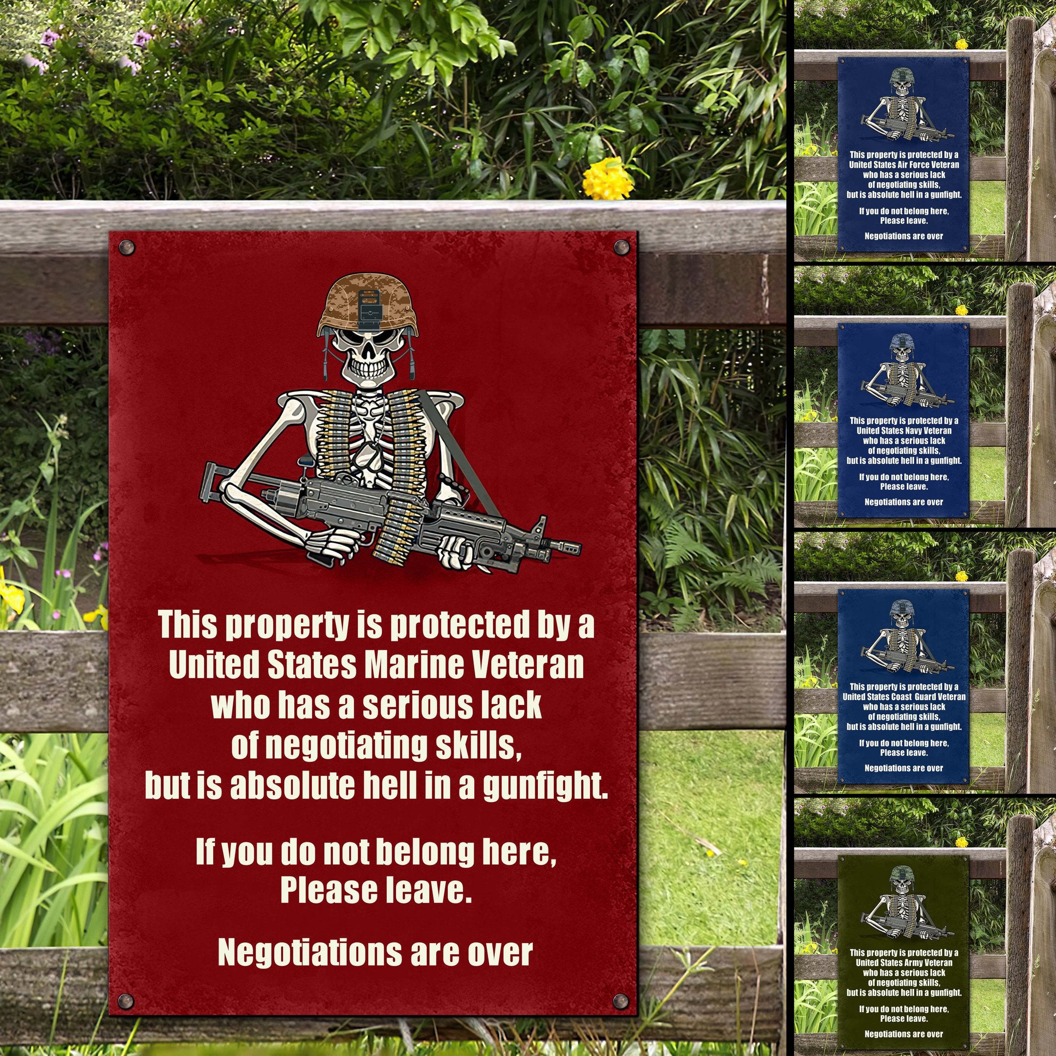 Premium U.S Multiple Service Veteran Metal Sign TVN240208