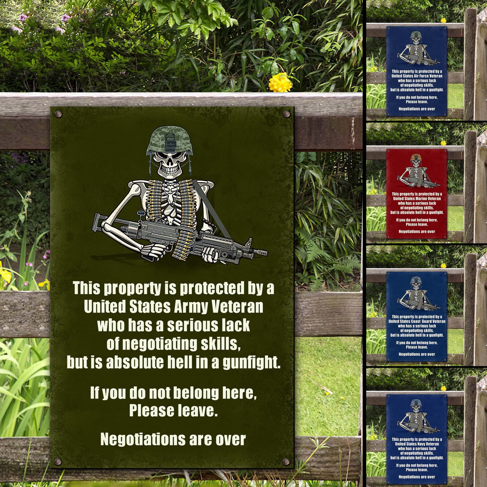 Premium U.S Multiple Service Veteran Metal Sign TVN240208