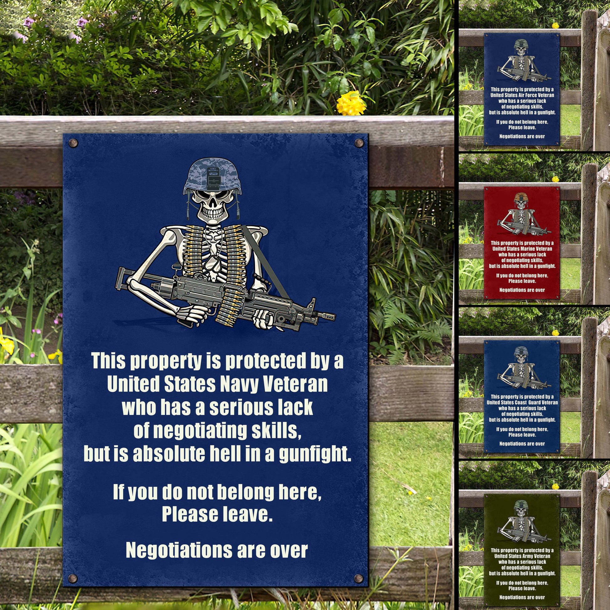 Premium U.S Multiple Service Veteran Metal Sign TVN240208