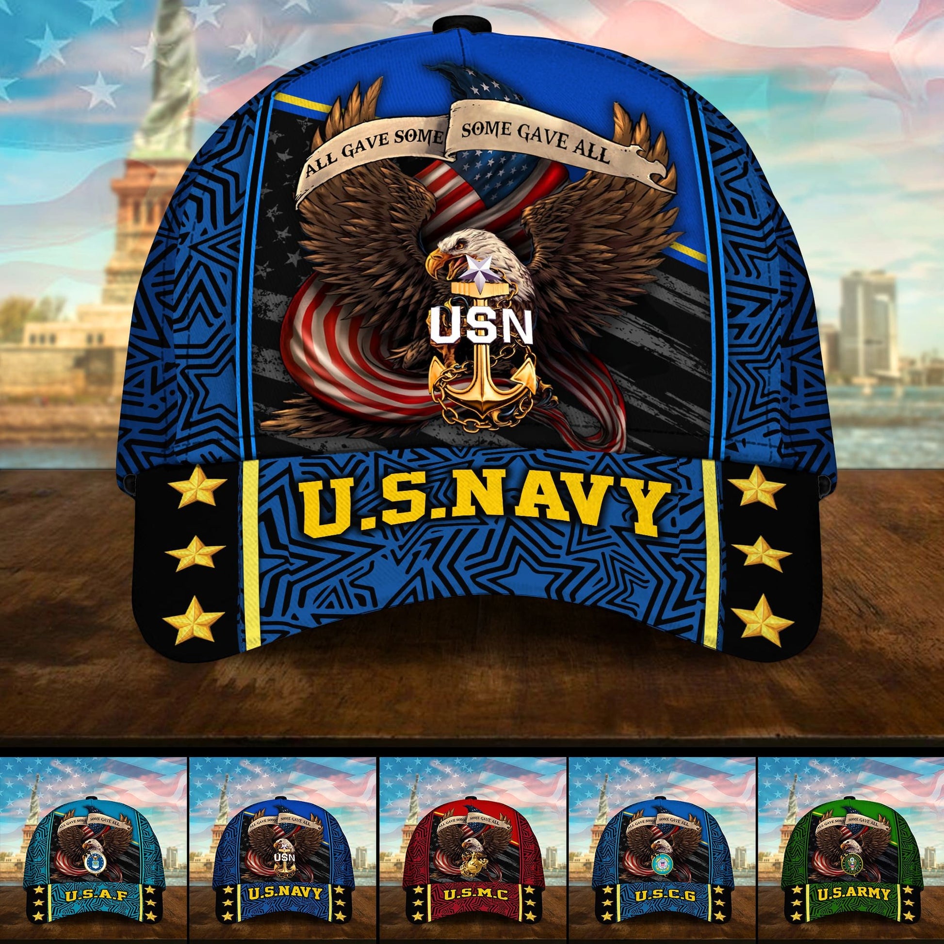 Premium U.S Multiple Service Veteran 3D Cap PVC280201