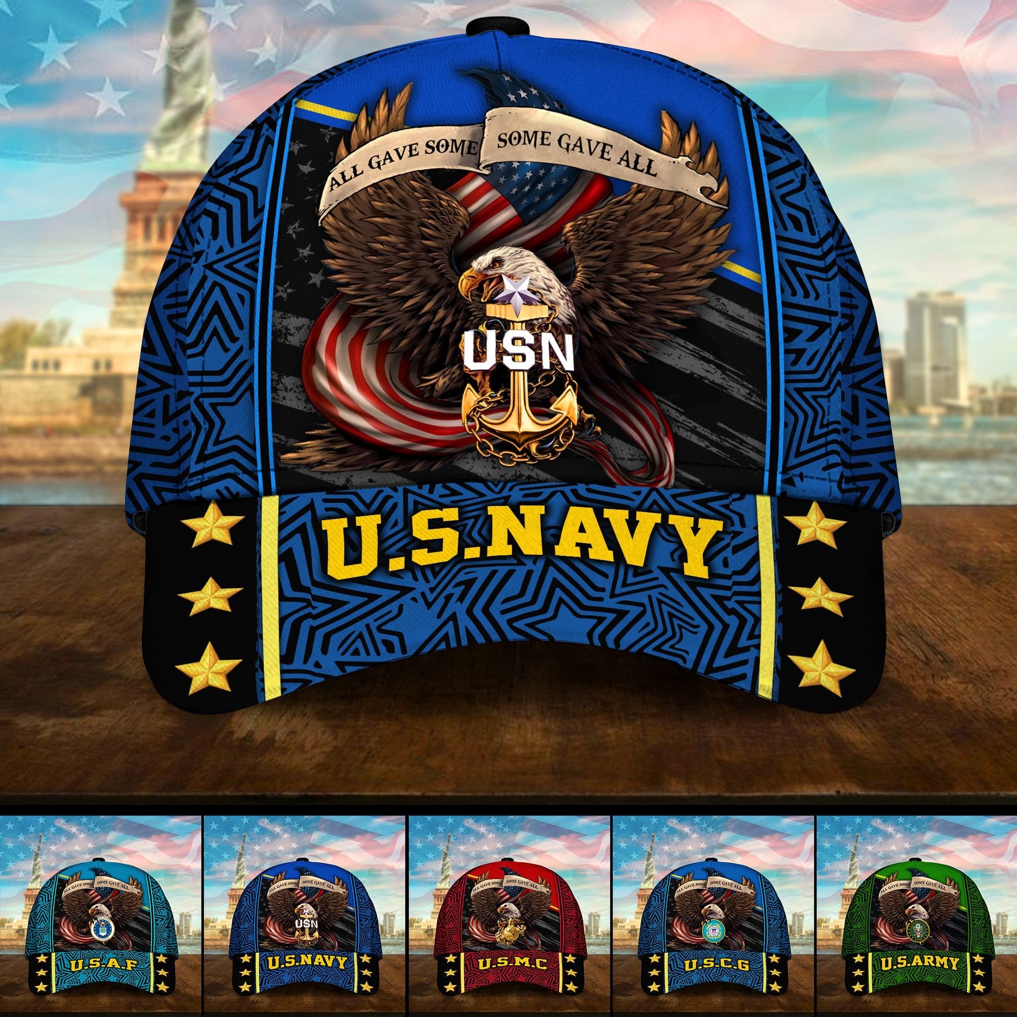 Premium U.S Multiple Service Veteran 3D Cap PVC280201