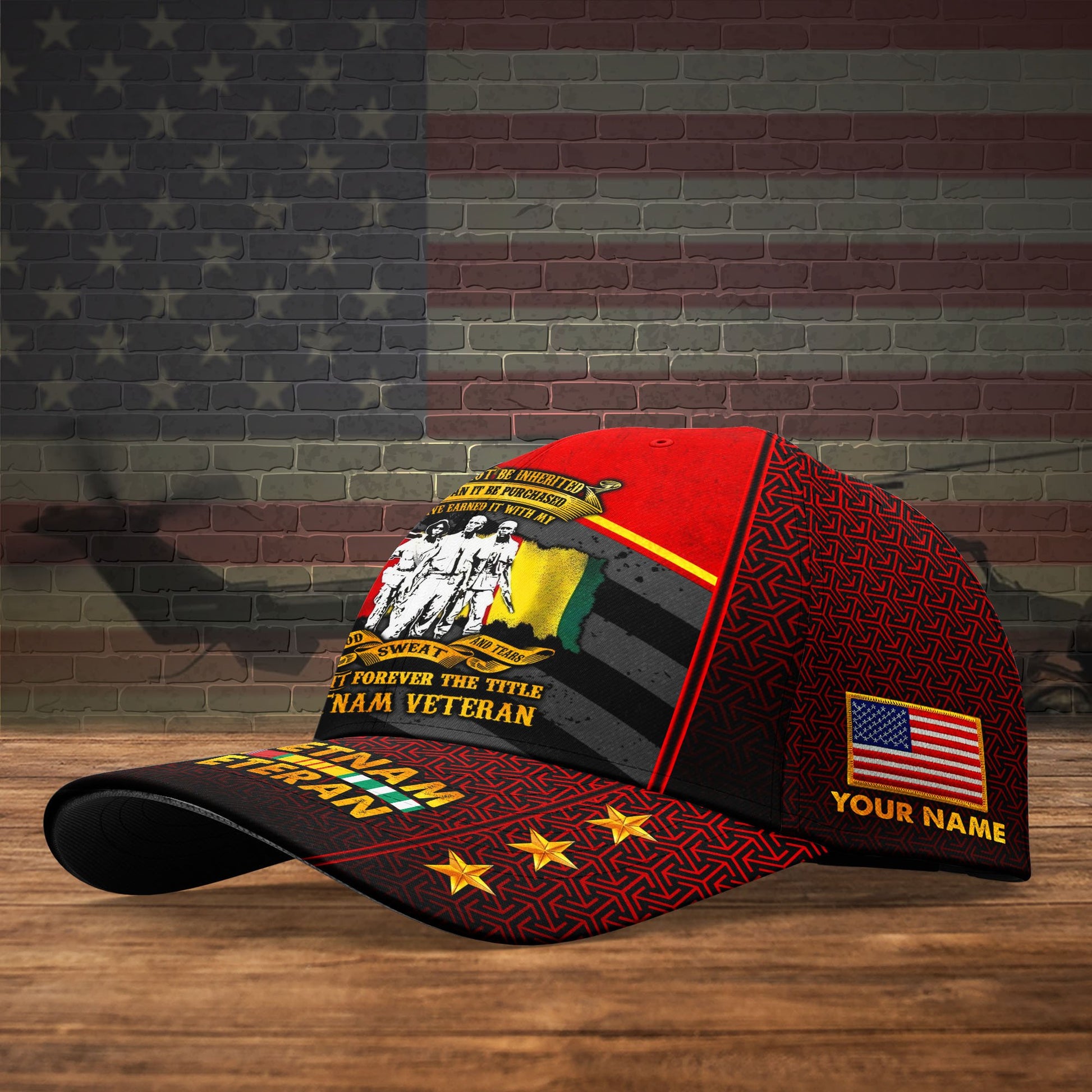 Premium Personalised Vietnam Veteran 3D Cap PVC250418
