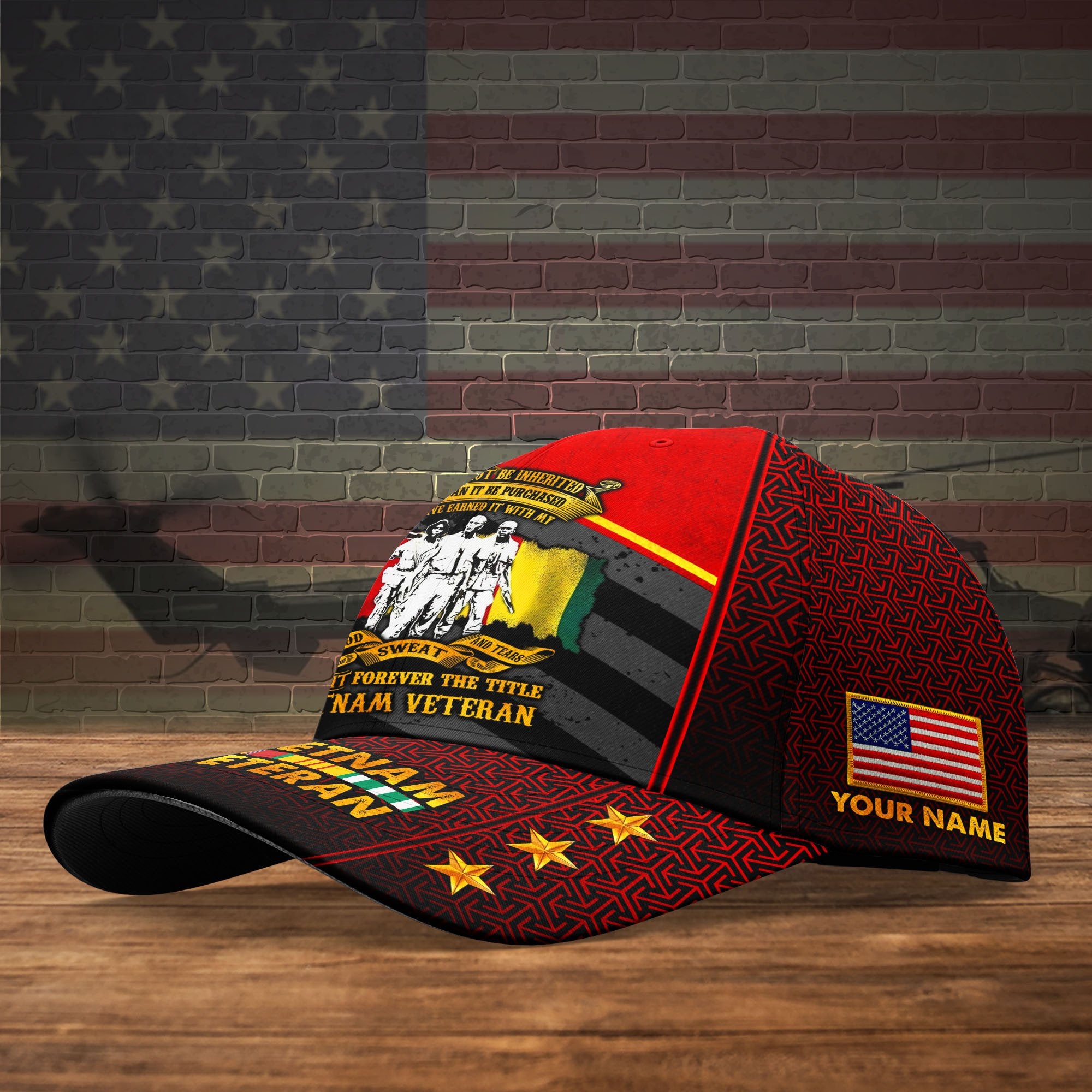 Premium Personalised Vietnam Veteran 3D Cap PVC250418