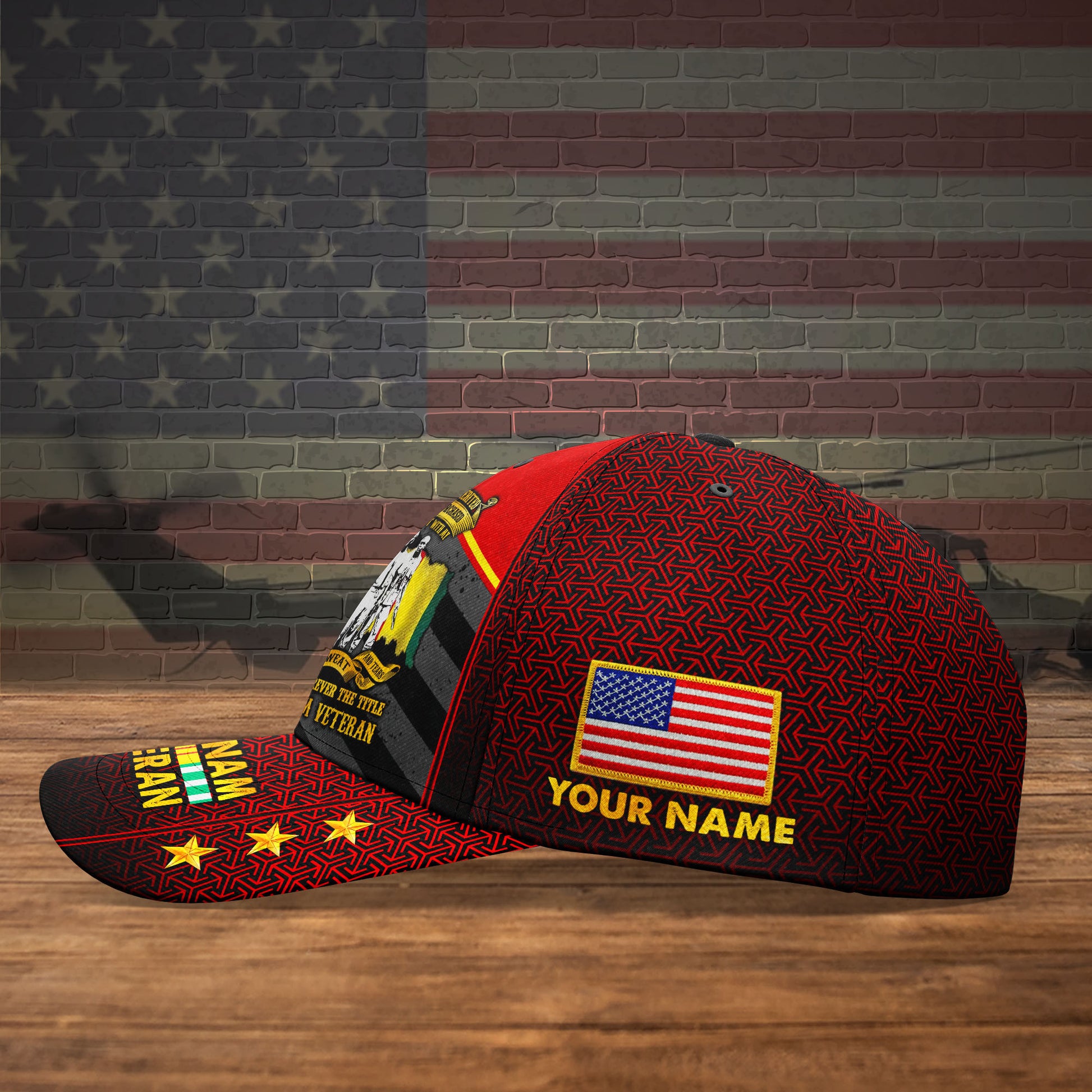 Premium Personalised Vietnam Veteran 3D Cap PVC250418