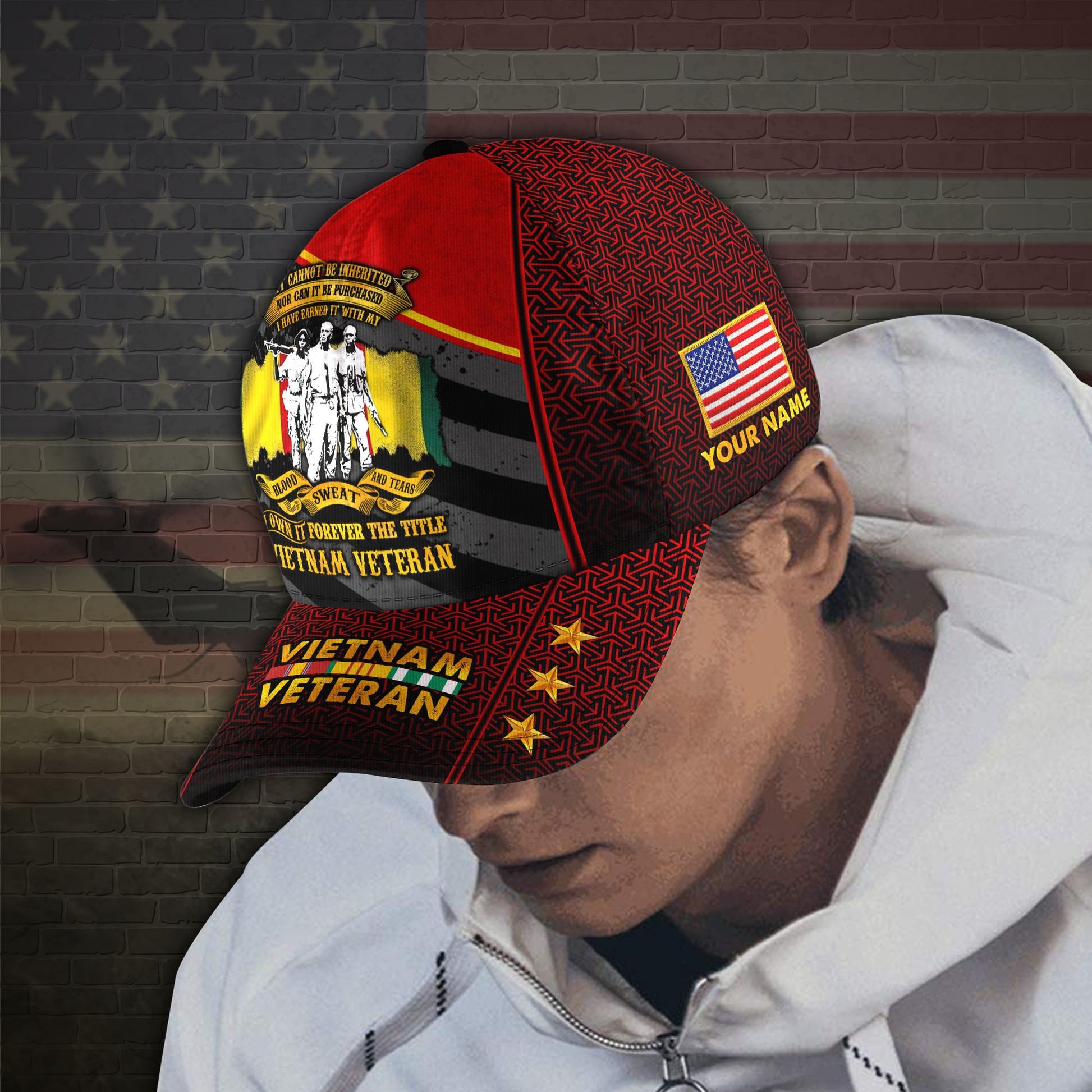 Premium Personalised Vietnam Veteran 3D Cap PVC250418