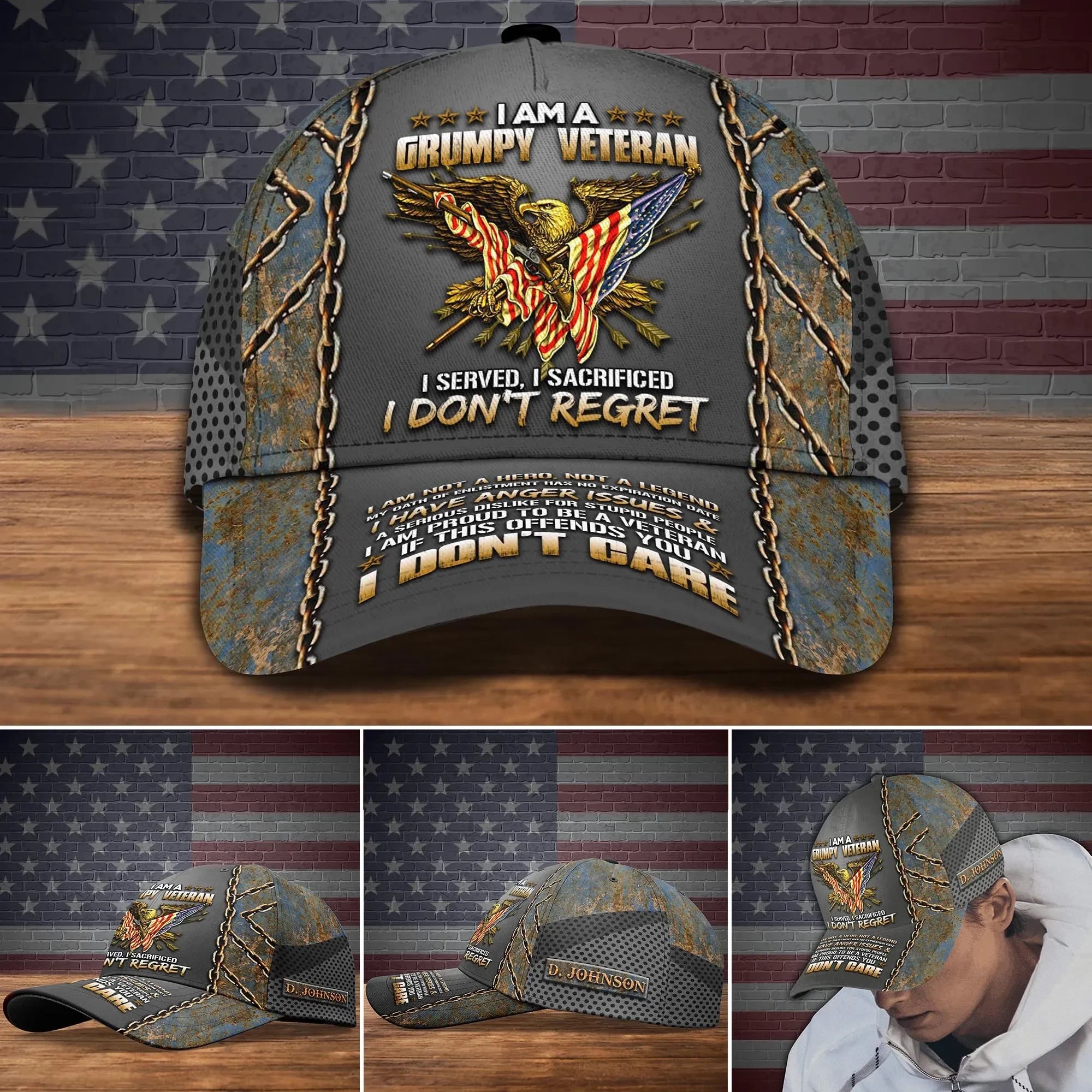 Premium Personalised Vietnam Veteran 3D Cap PVC250403