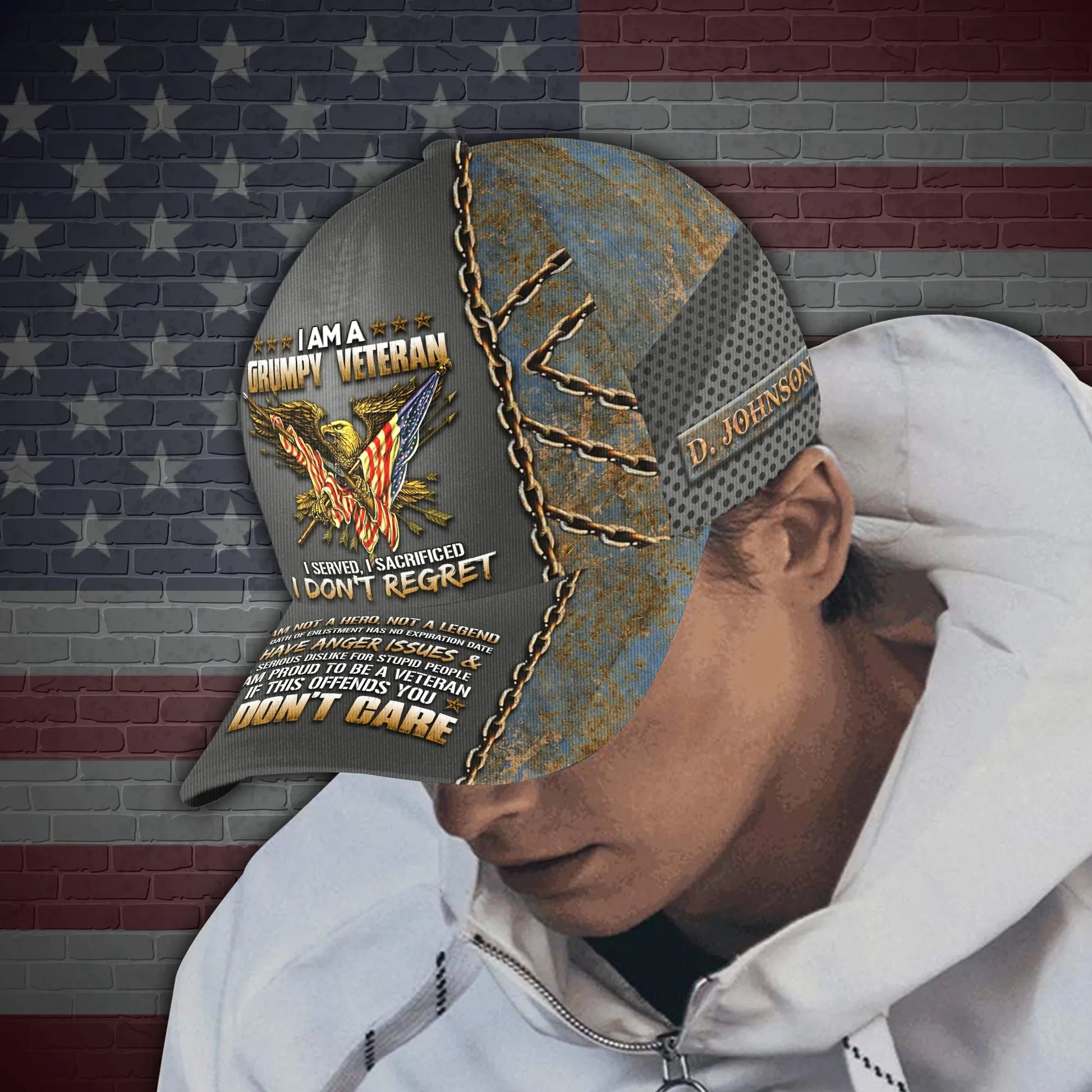 Premium Personalised Vietnam Veteran 3D Cap PVC250403
