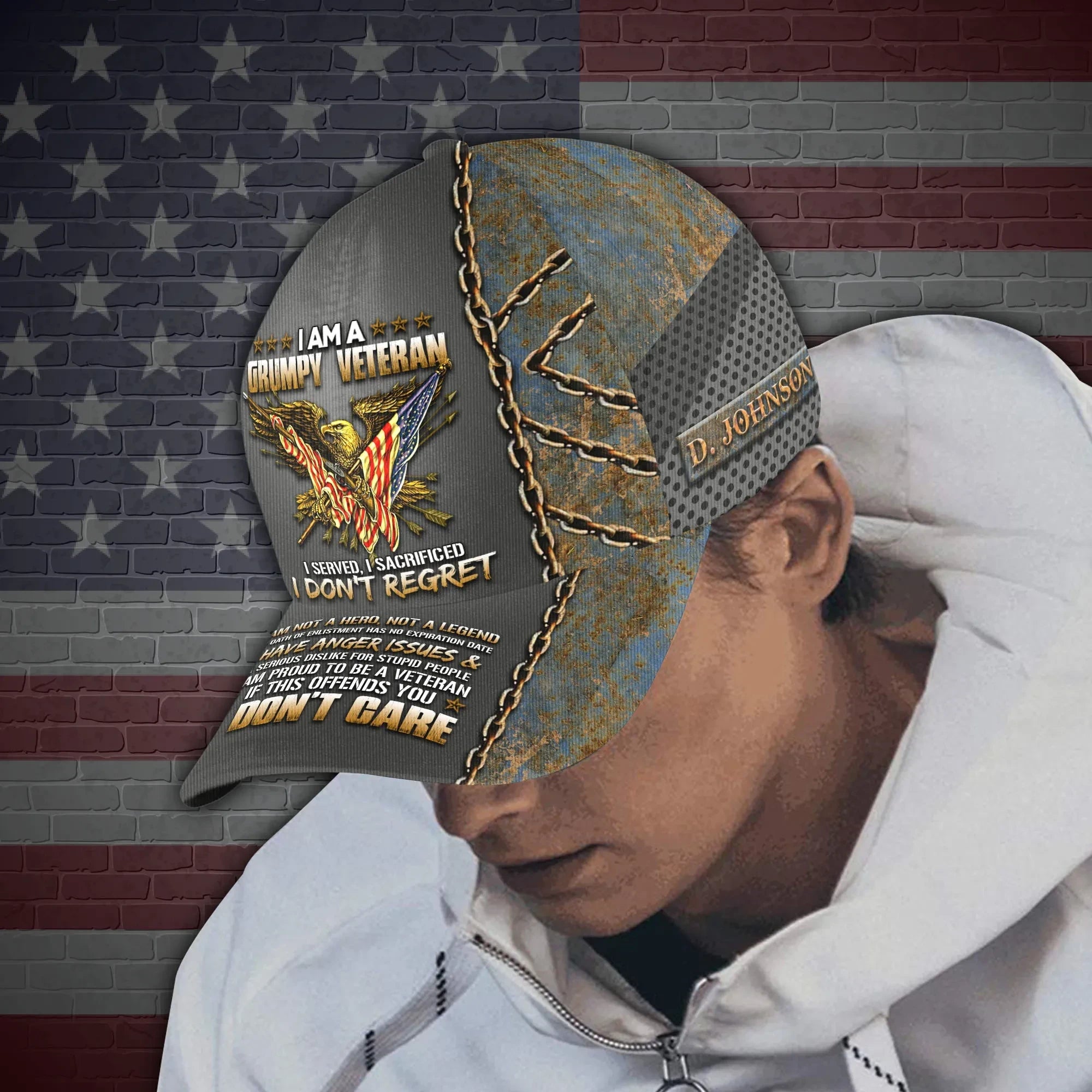 Premium Personalised Vietnam Veteran 3D Cap PVC250403