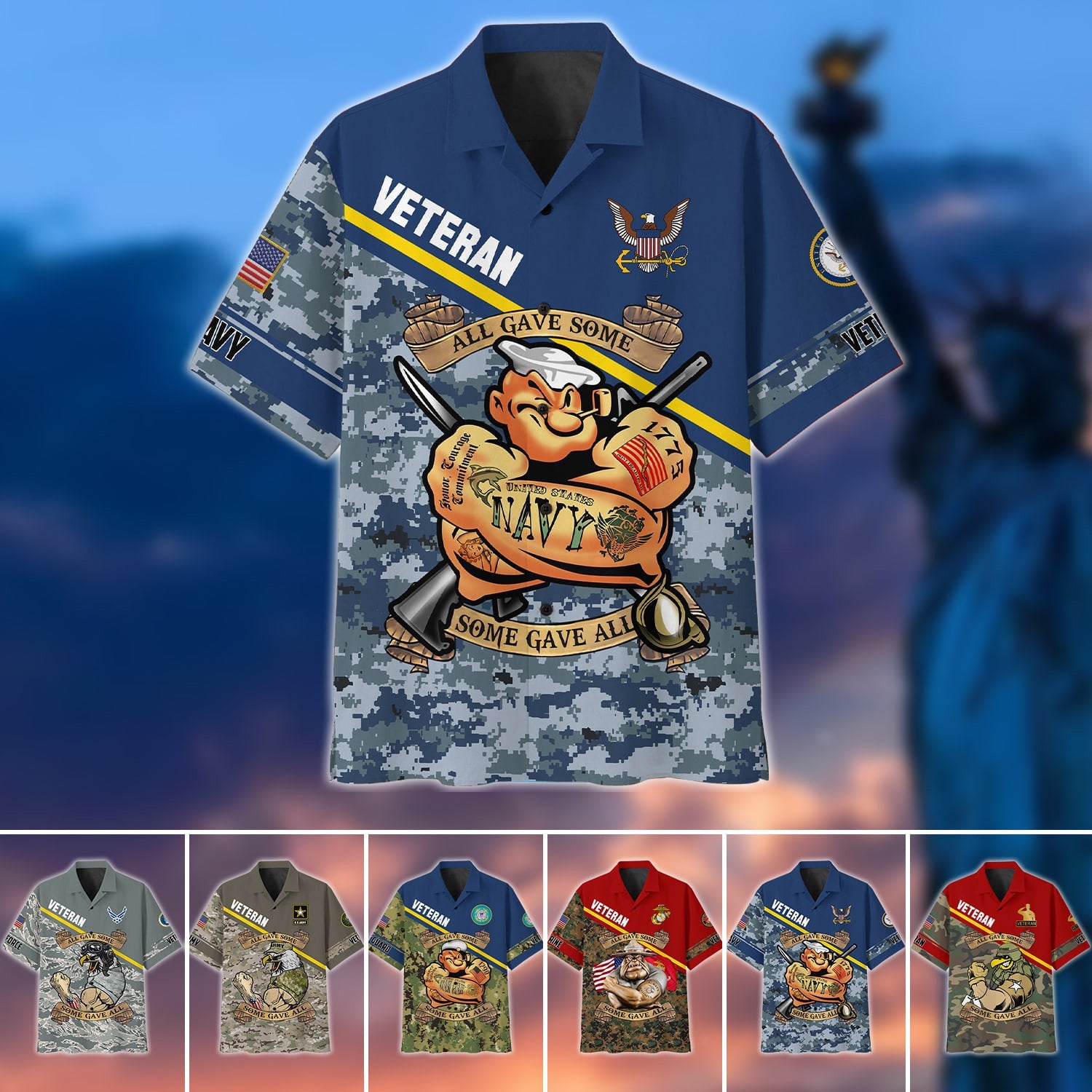 Premium U.S Multiple Service Veteran Hawaii Shirt PVC250302