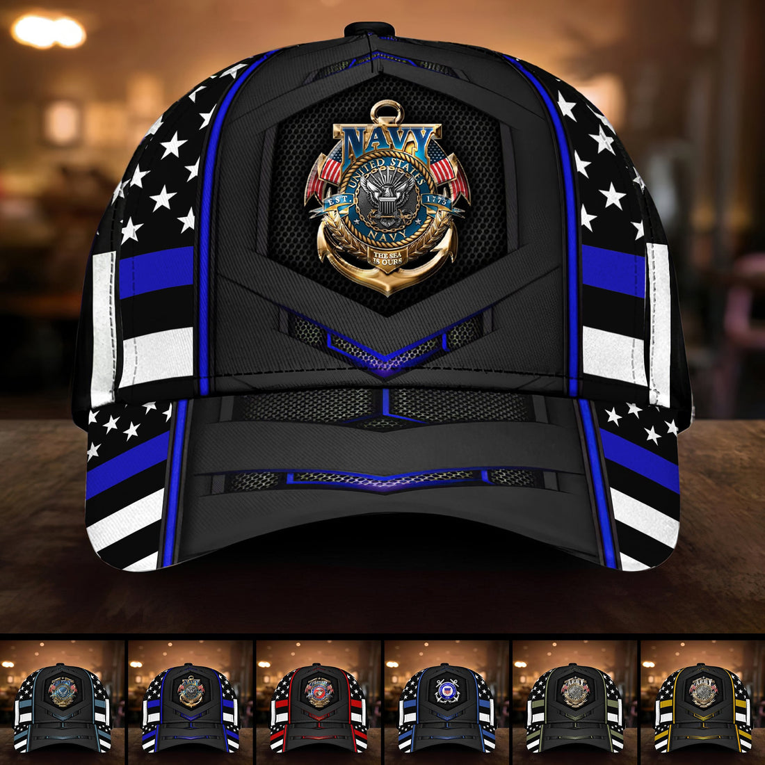 Premium U.S Multiple Service Veteran 3D Cap PVC030301