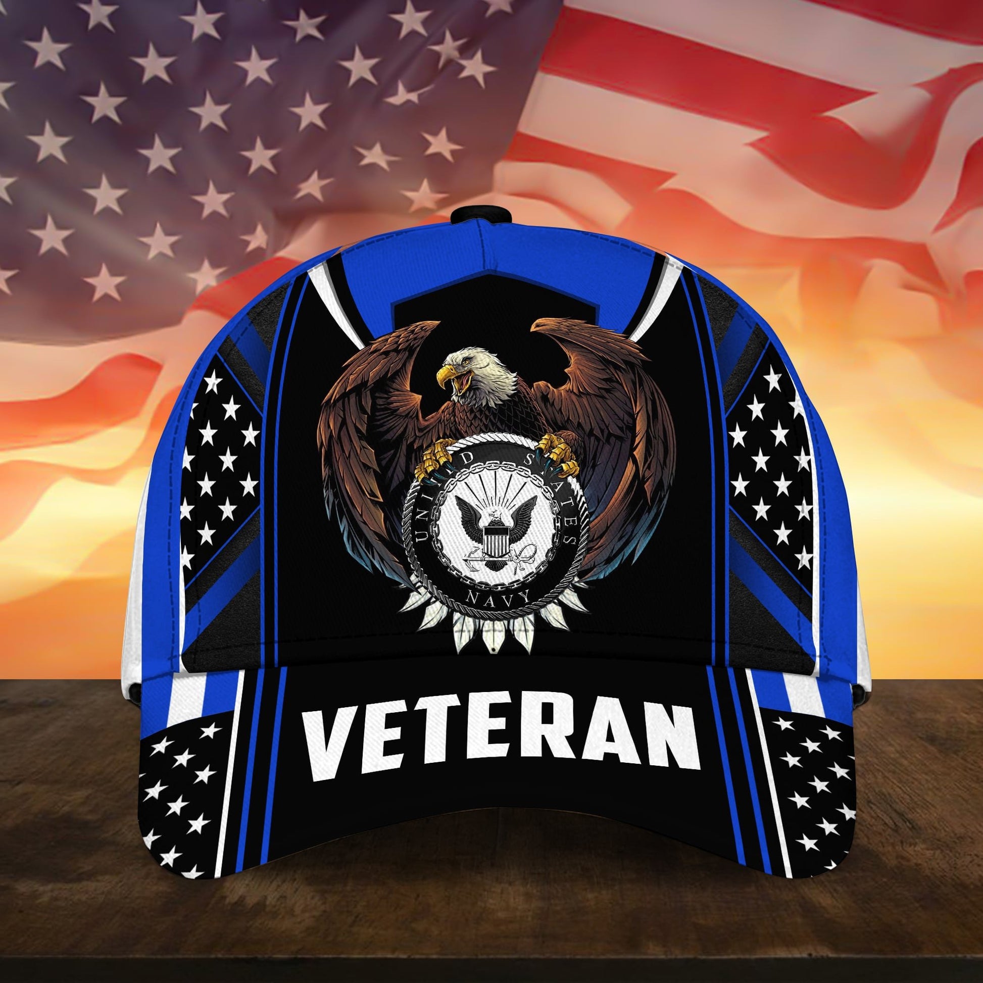 Premium U.S Multiple Service Veteran 3D Cap PVC010303