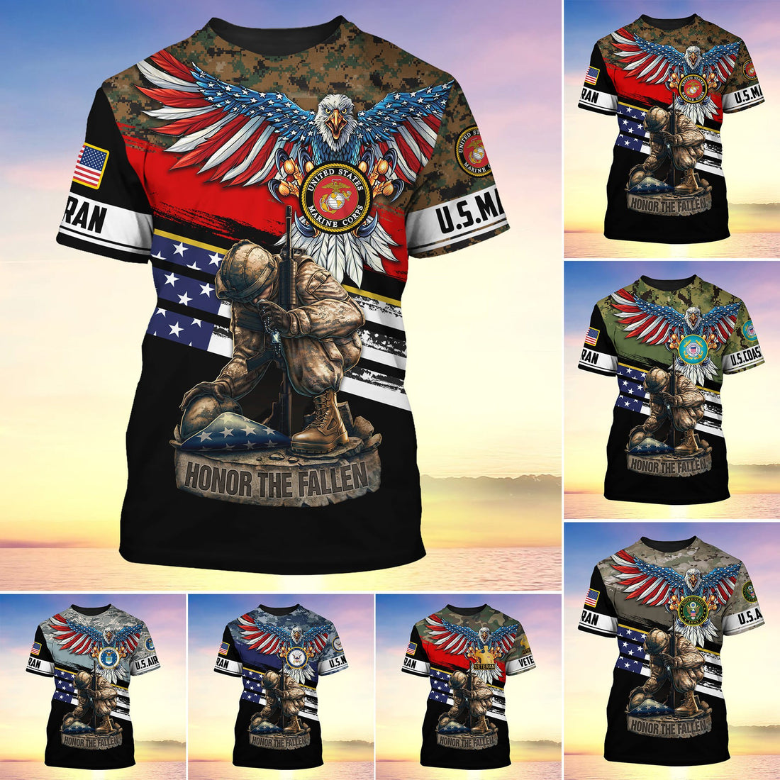 Premium U.S Multiple Service Veteran T-Shirt YL97.19040101