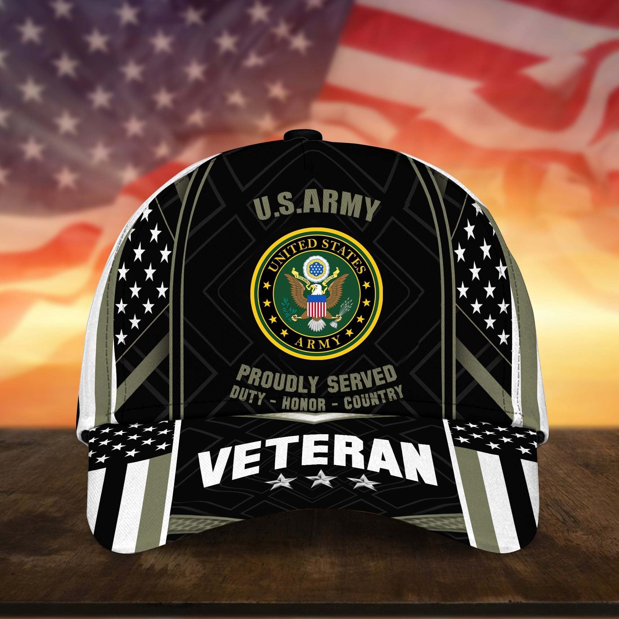 Premium U.S Multiple Service Veteran 3D Cap PVC260403
