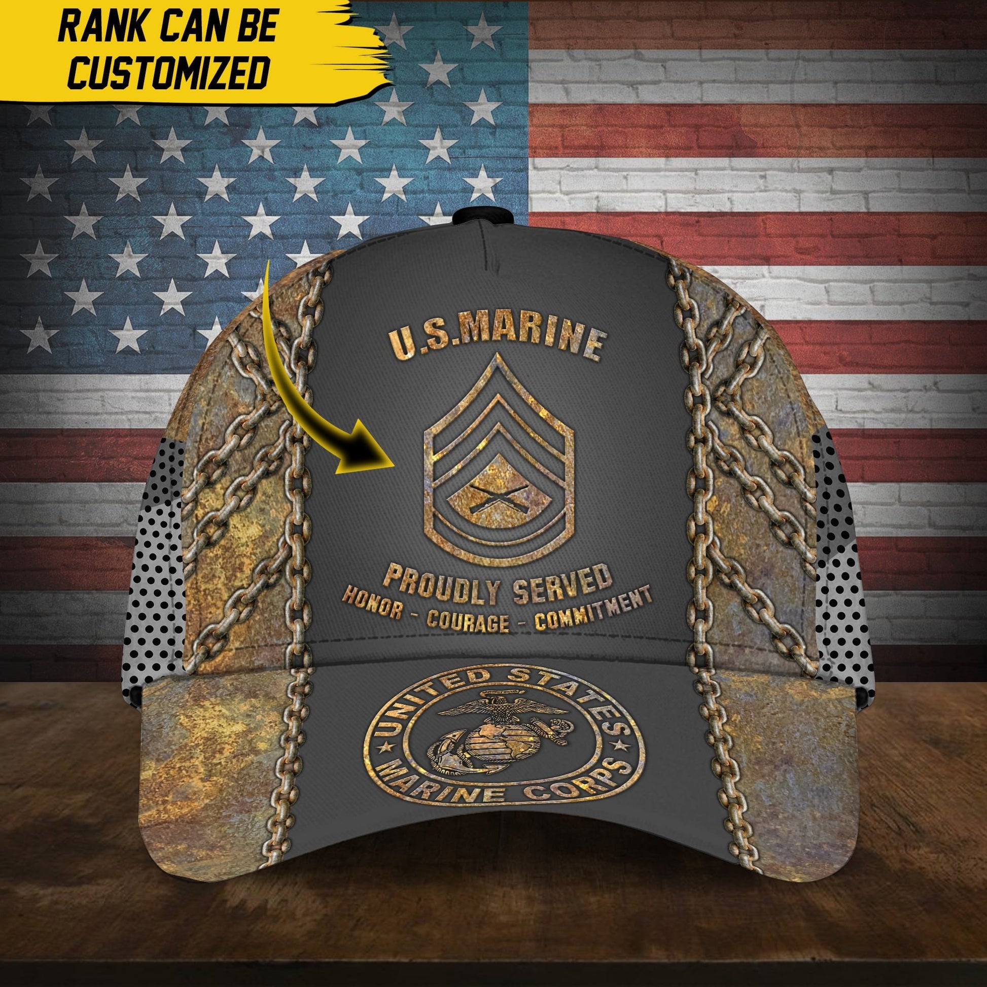 Premium Personalise U.S Multiple Service Veteran 3D Cap PVC240301