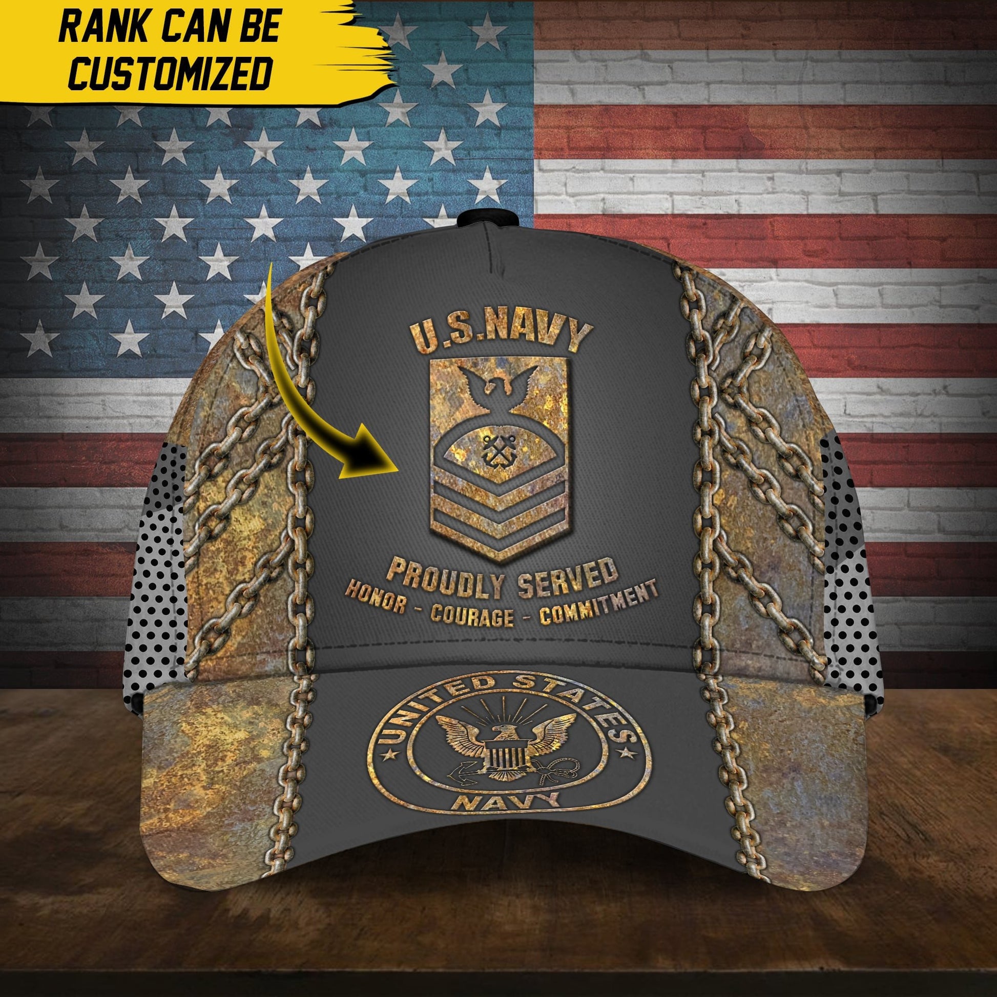 Premium Personalise U.S Multiple Service Veteran 3D Cap PVC240301