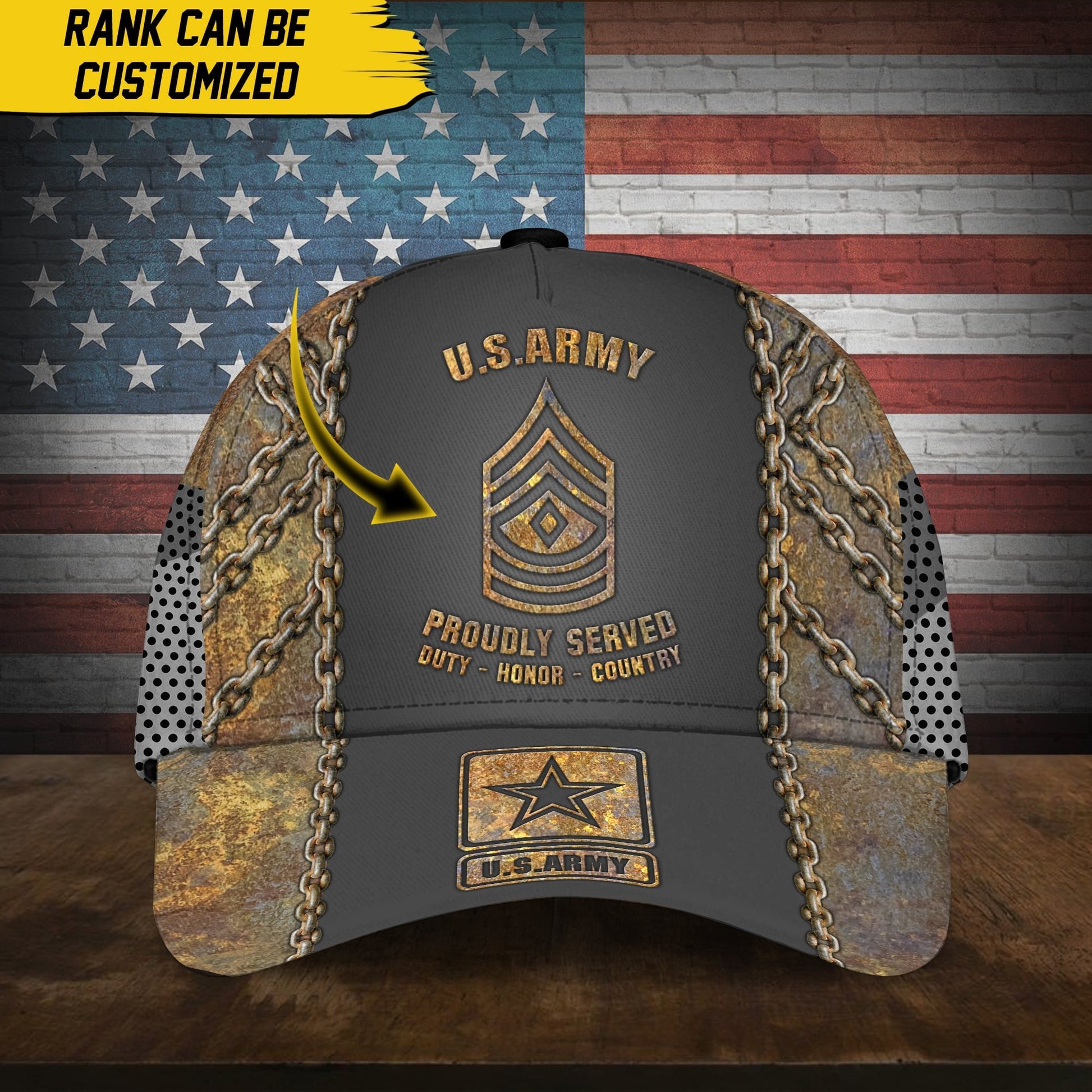Premium Personalise U.S Multiple Service Veteran 3D Cap PVC240301