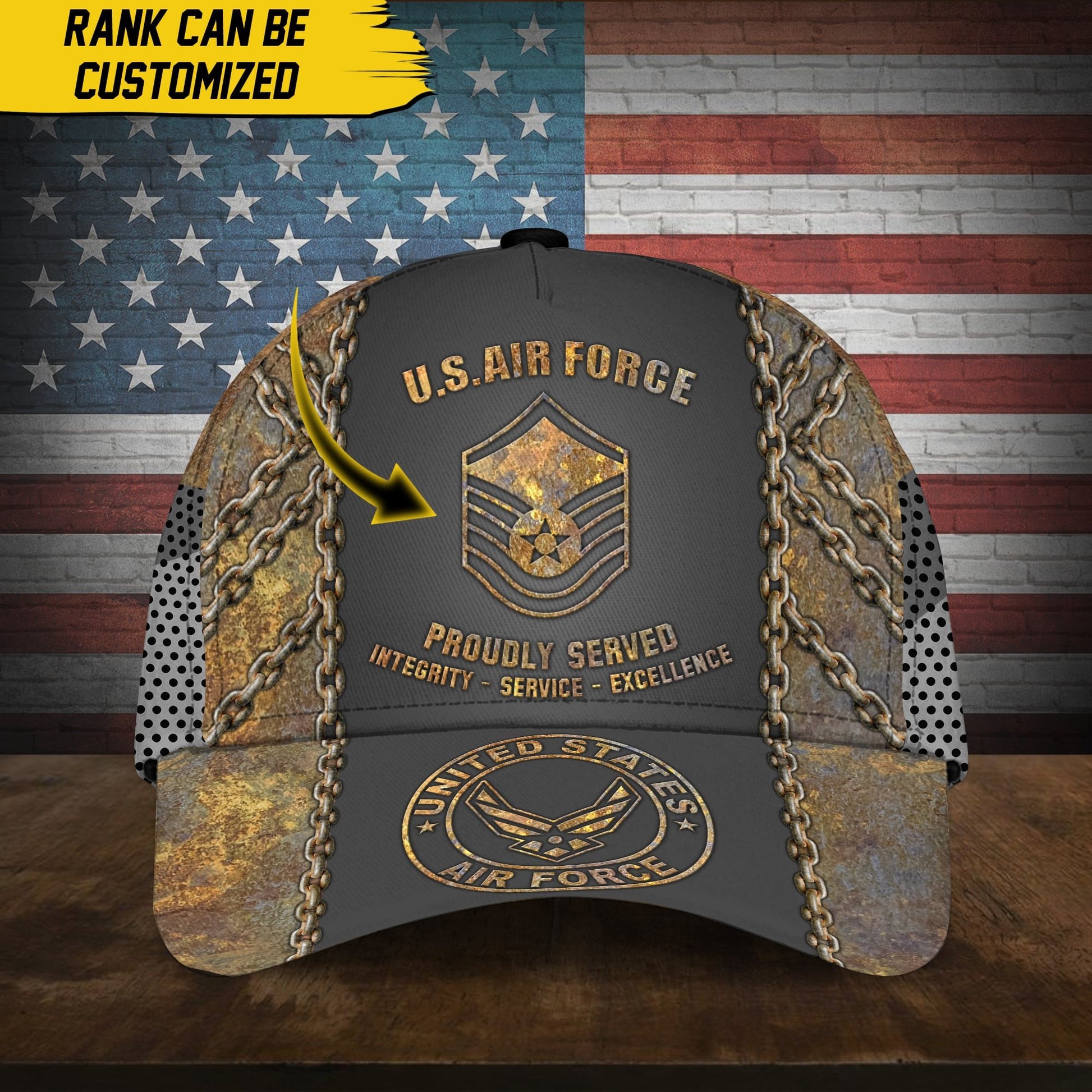 Premium Personalise U.S Multiple Service Veteran 3D Cap PVC240301