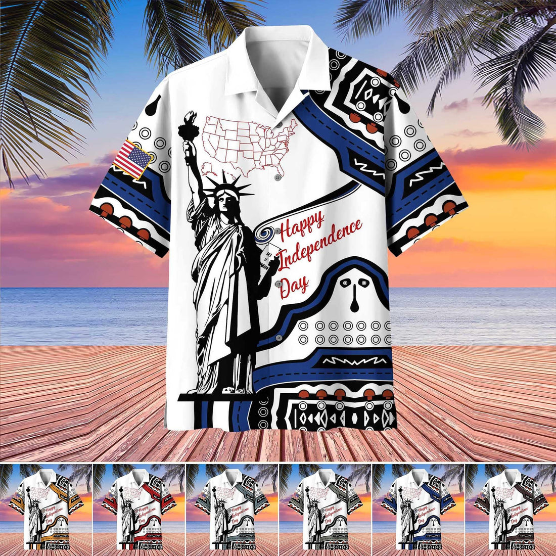 Premium Happy Independence Day Hawaii Shirt PVC200601