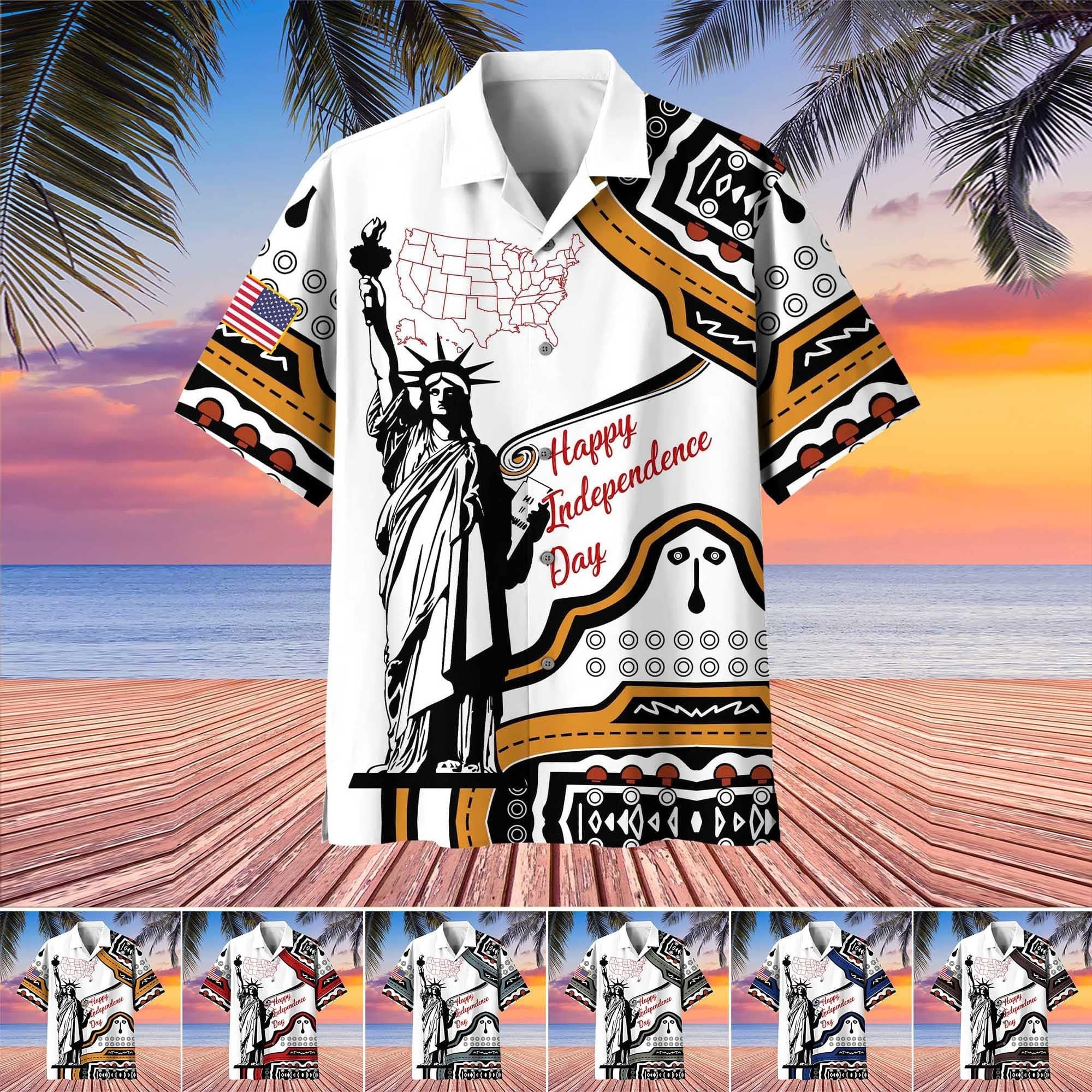 Premium Happy Independence Day Hawaii Shirt PVC200601