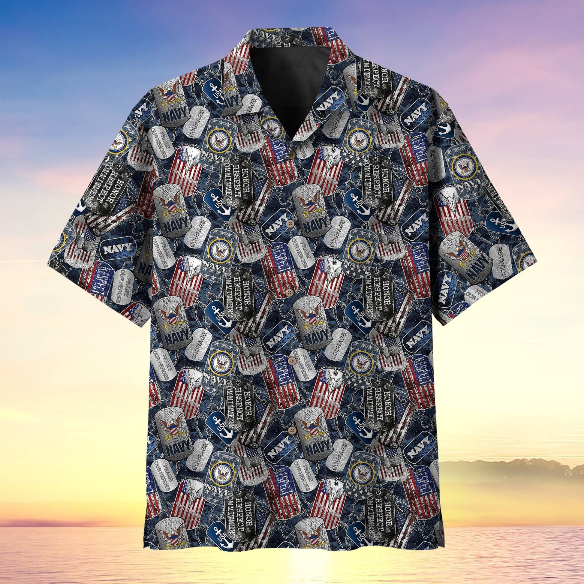 Dog Tag Pattern US Veteran MultiService Hawaii Shirt MH150601