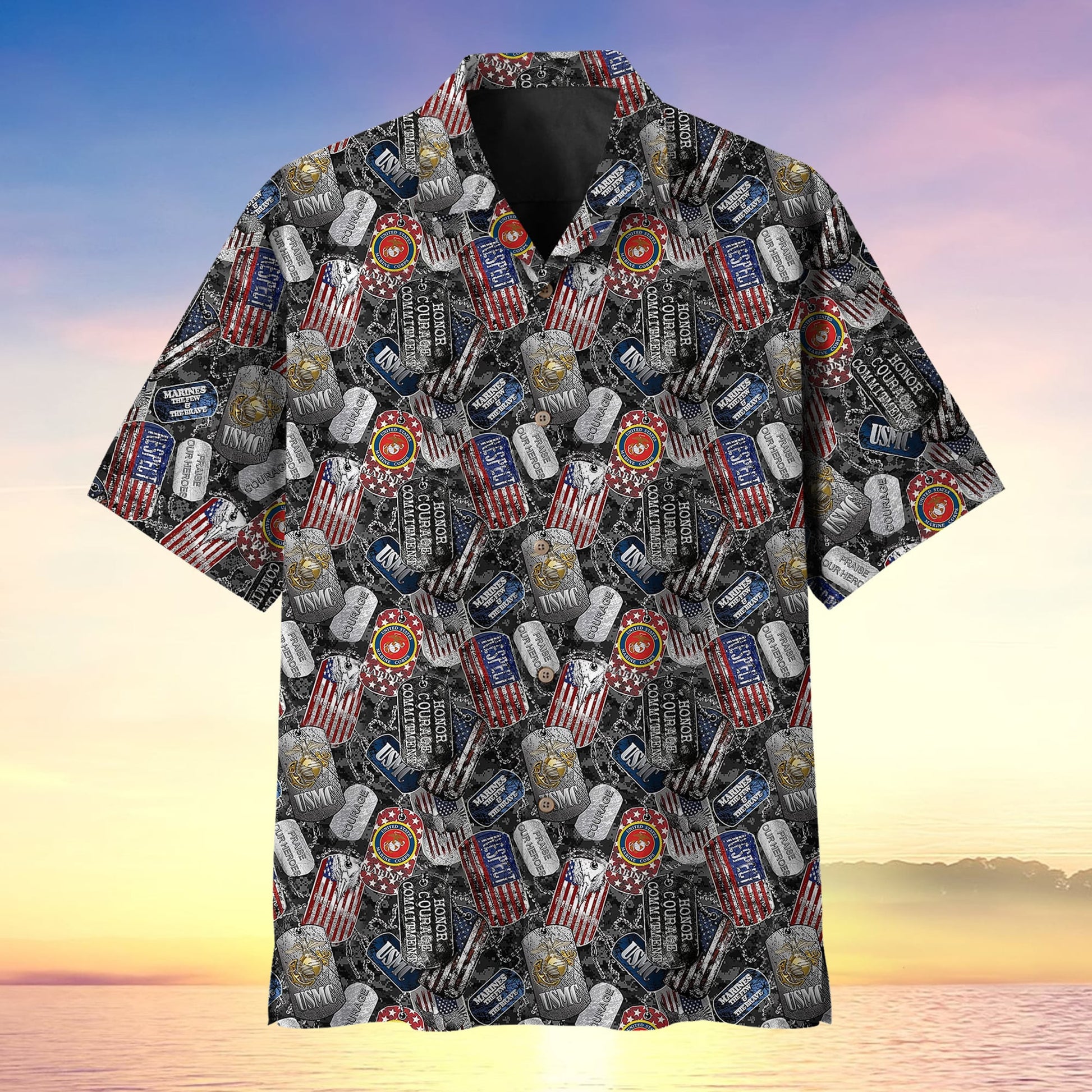 Dog Tag Pattern US Veteran MultiService Hawaii Shirt MH150601
