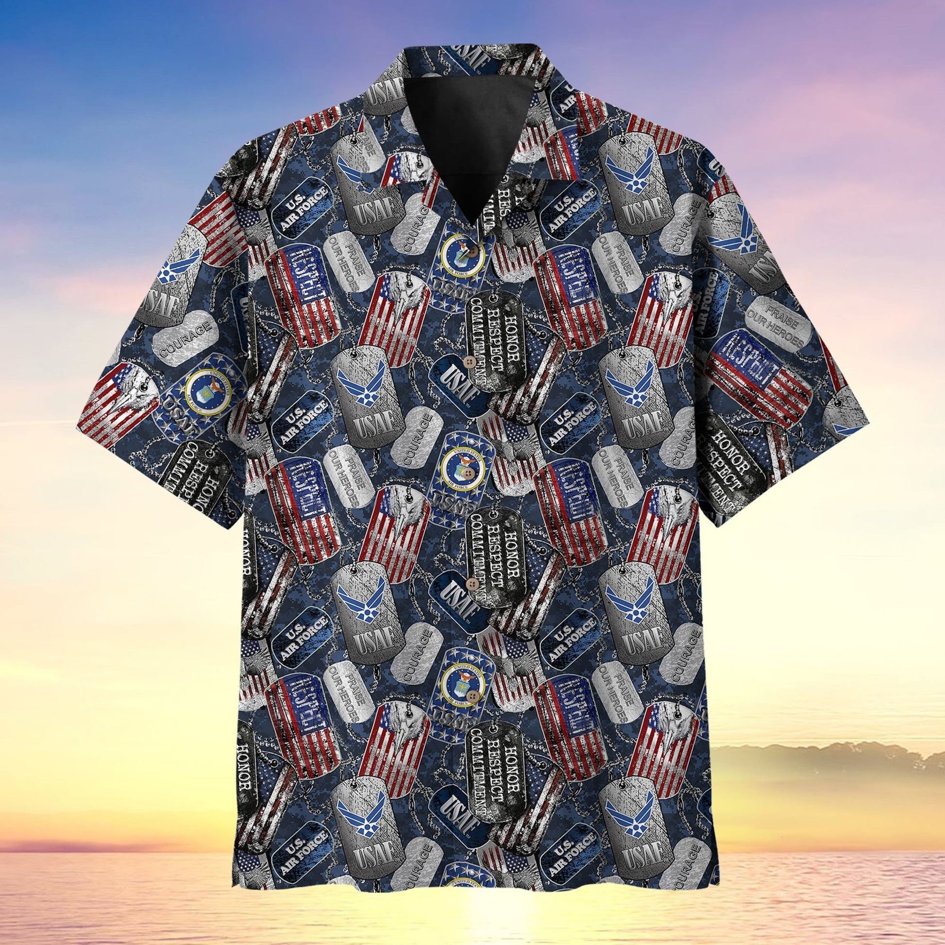 Dog Tag Pattern US Veteran MultiService Hawaii Shirt MH150601