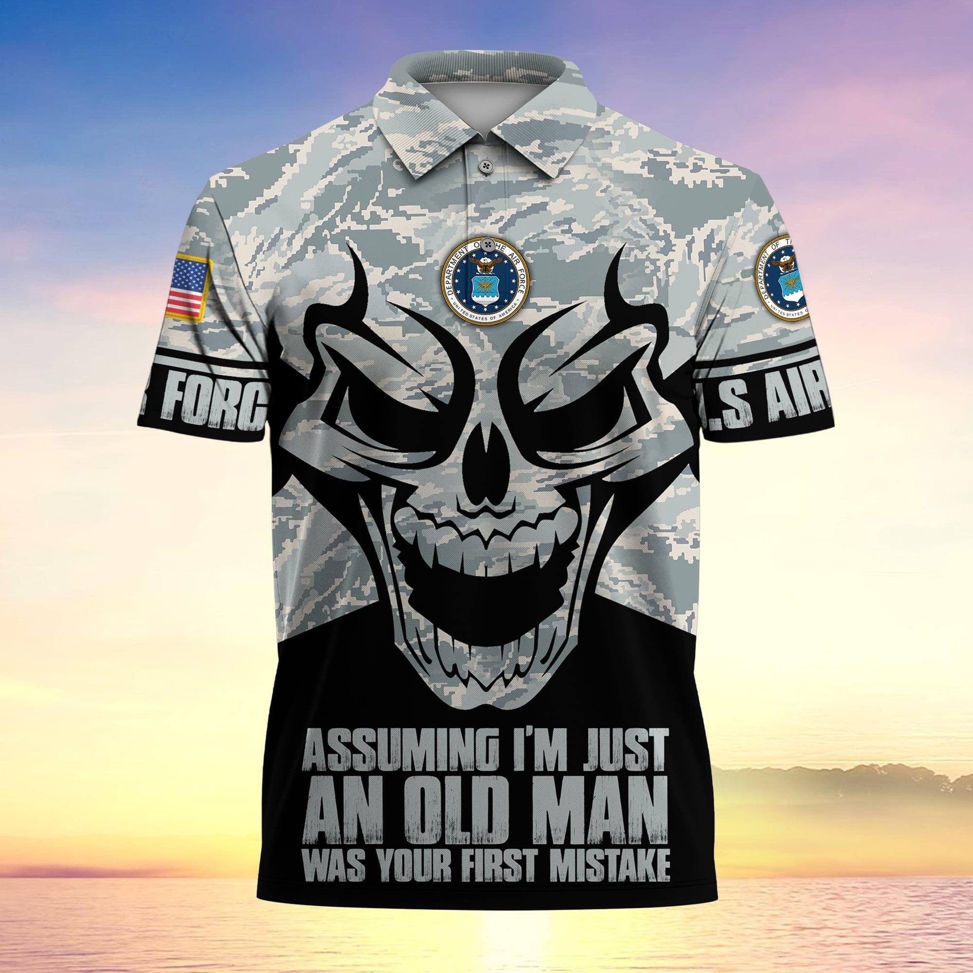 Assuming I'm Just An Old Man Was Your First Mistake US Veteran MultiService Polo Shirt MH130602