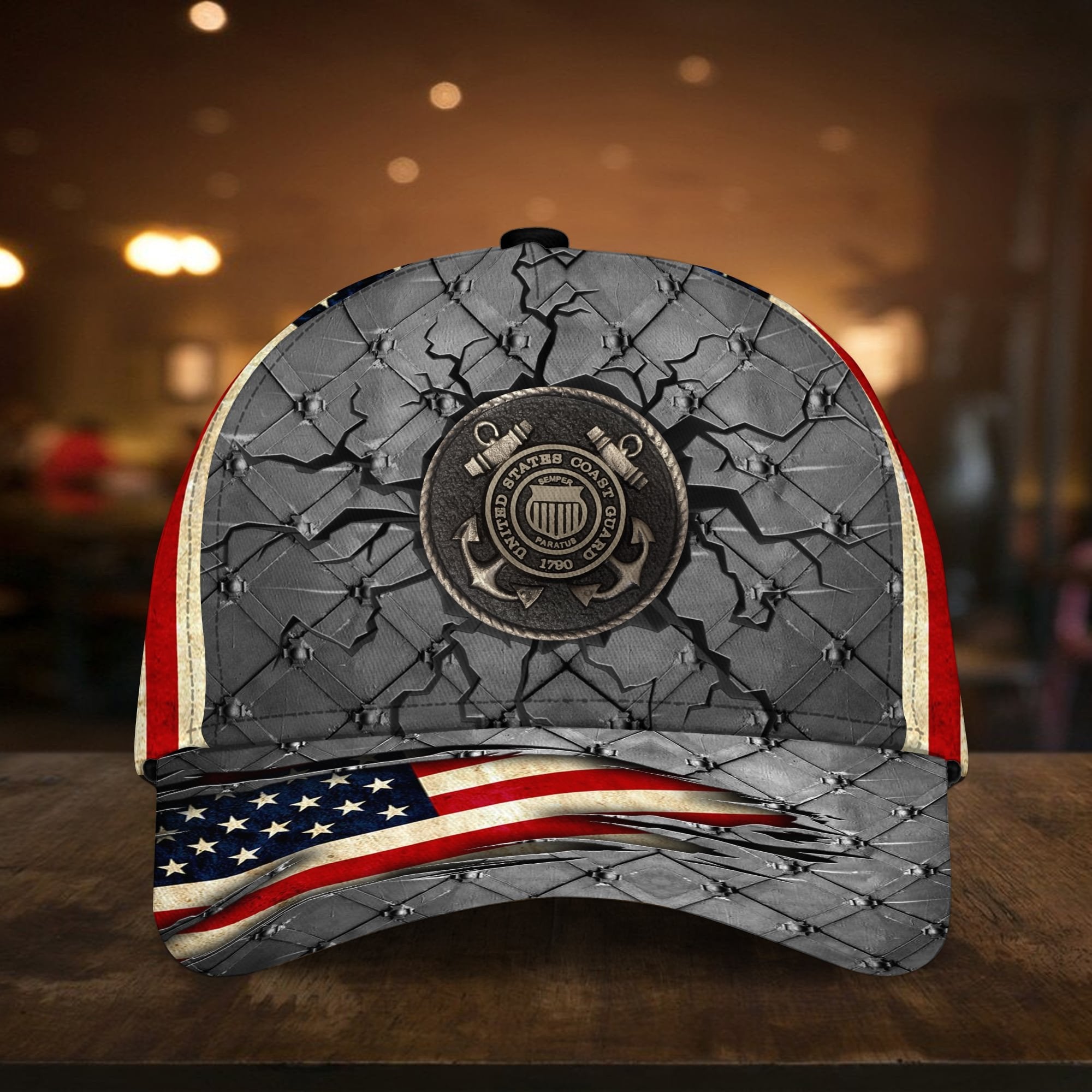 Premium U.S Veteran 3D Cap Flag USA Printed PVC240602