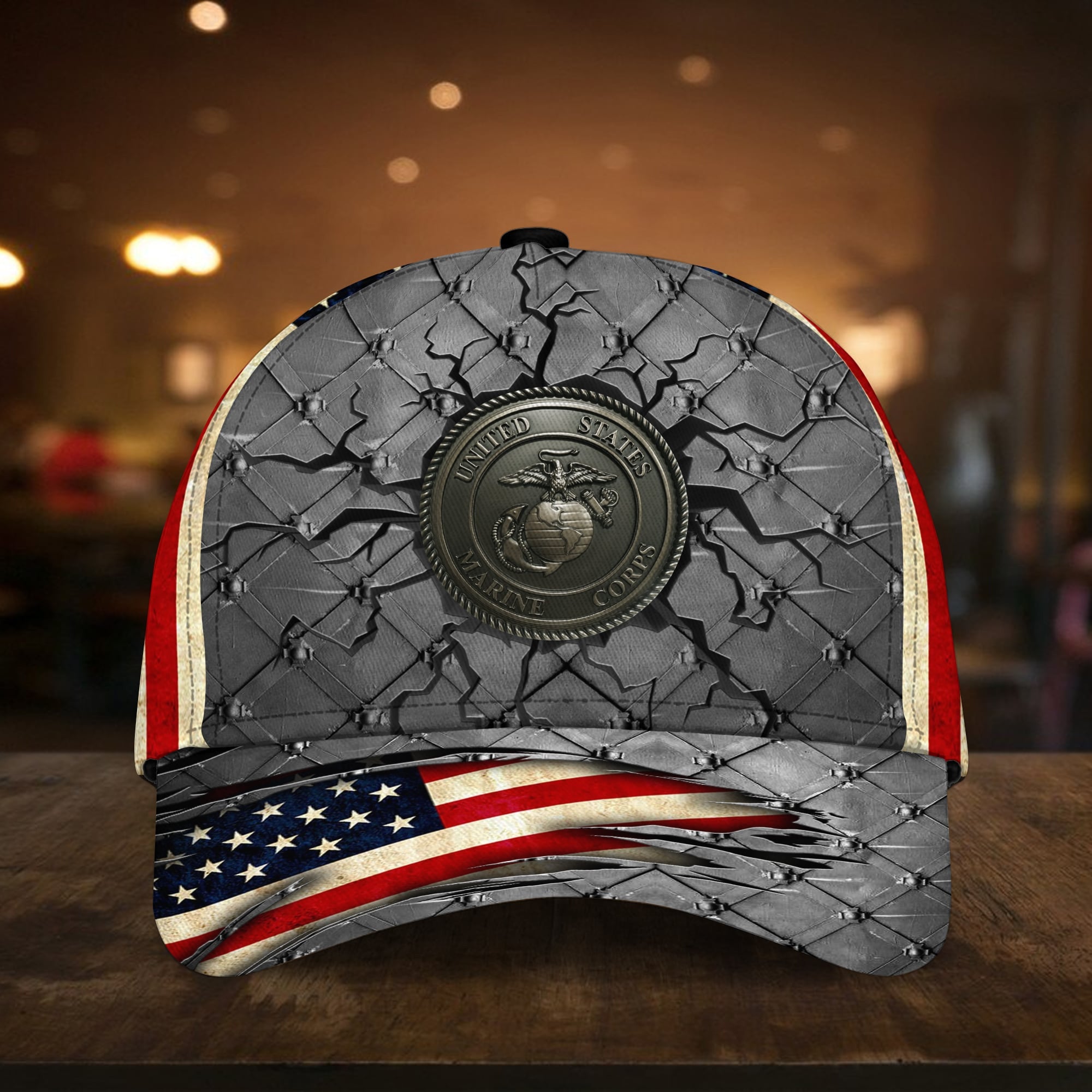 Premium U.S Veteran 3D Cap Flag USA Printed PVC240602