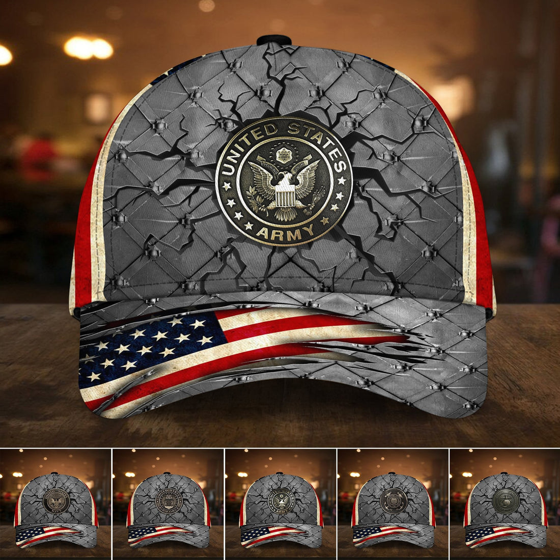 Premium U.S Veteran 3D Cap Flag USA Printed PVC240602