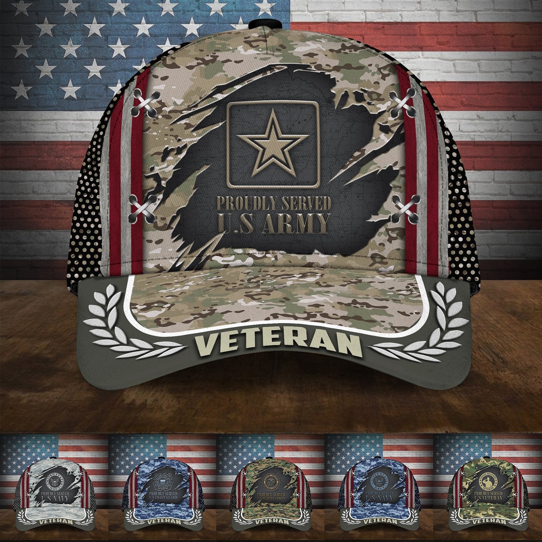 Proudly Served Multiservice U.S Veteran Cap MH130605