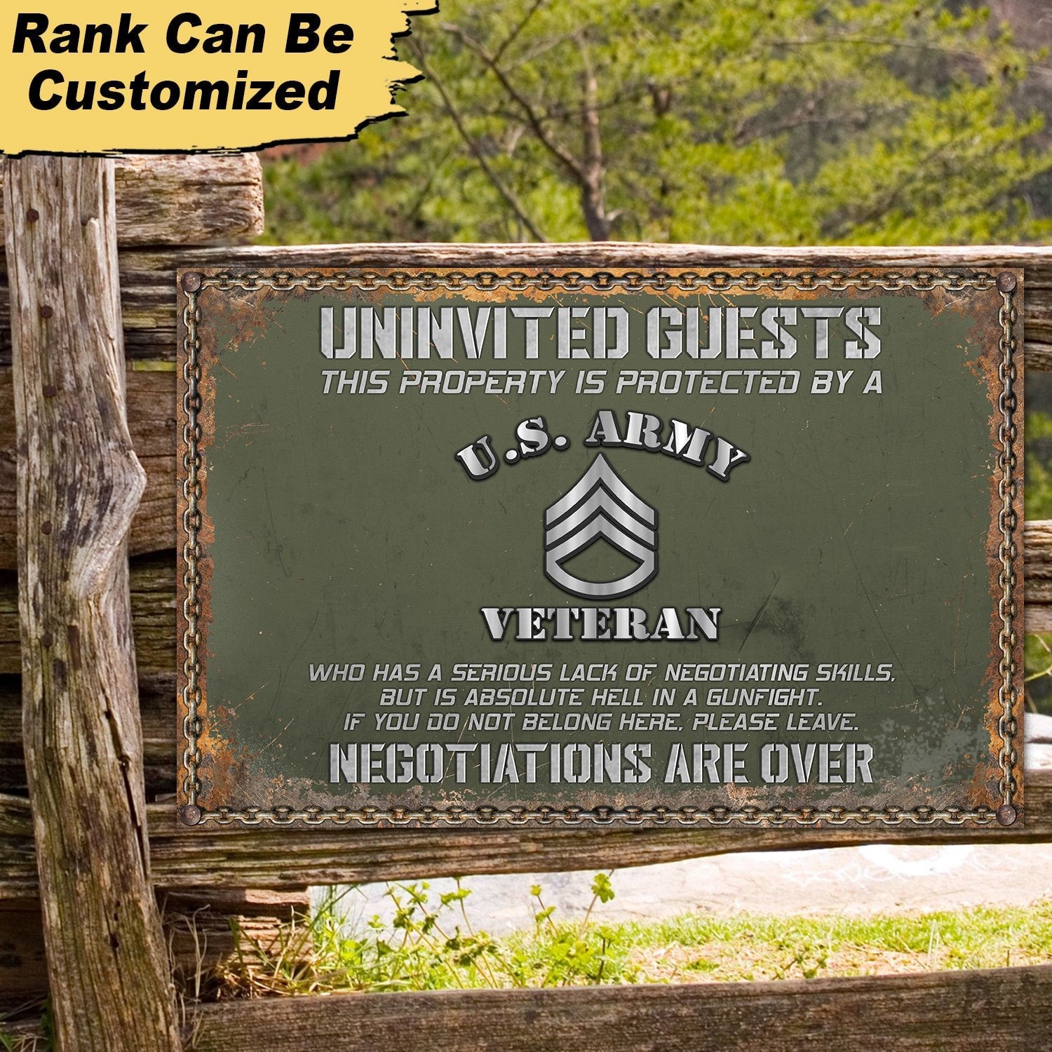 Premium Personalized U.S Veteran Metal Sign PVC060503