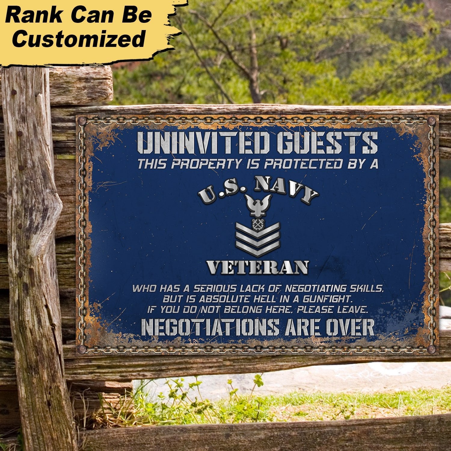 Premium Personalized U.S Veteran Metal Sign PVC060503