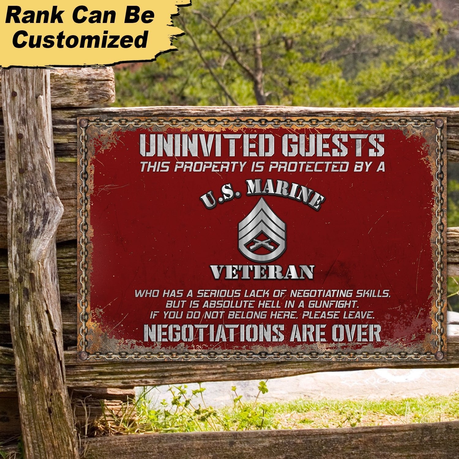 Premium Personalized U.S Veteran Metal Sign PVC060503
