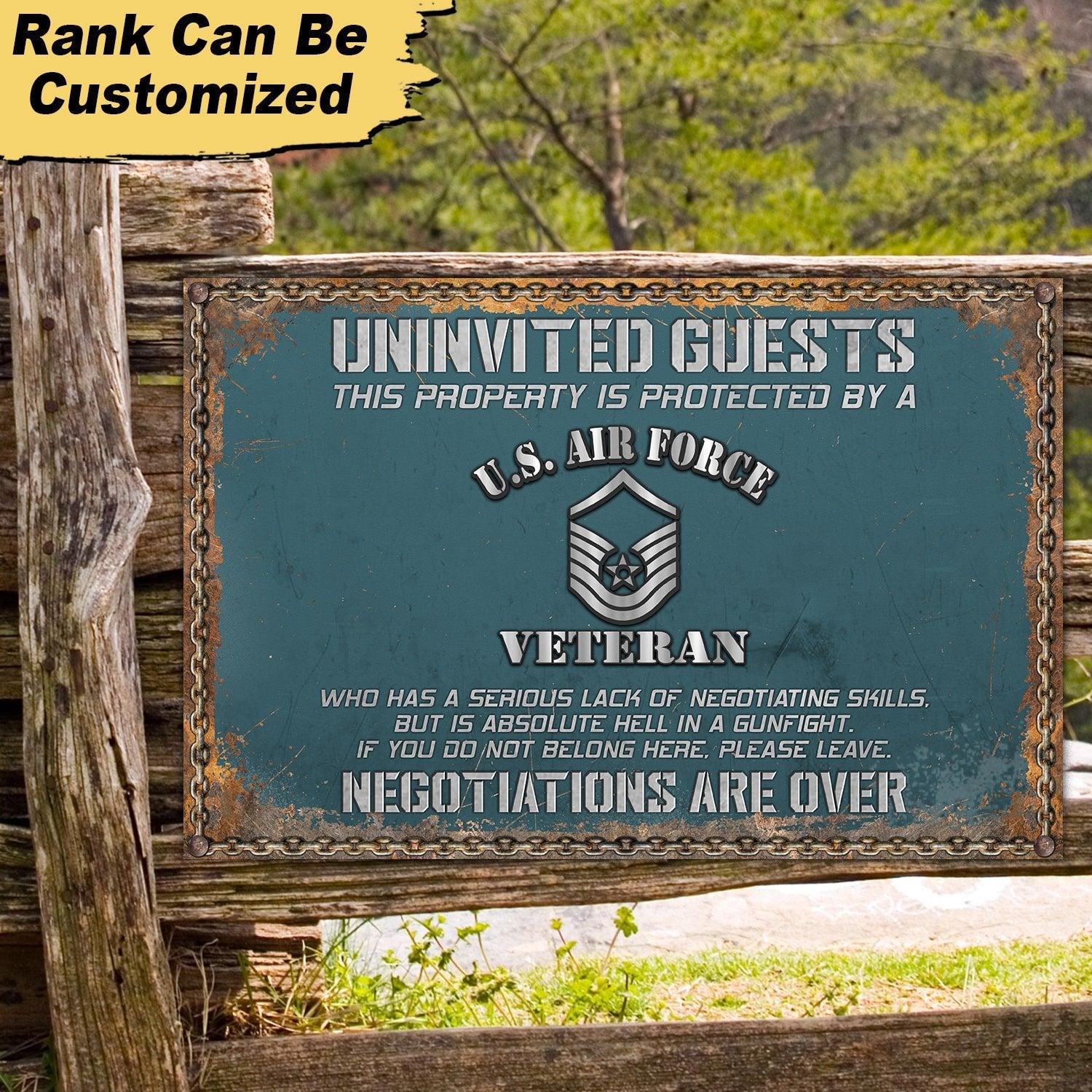 Premium Personalized U.S Veteran Metal Sign PVC060503