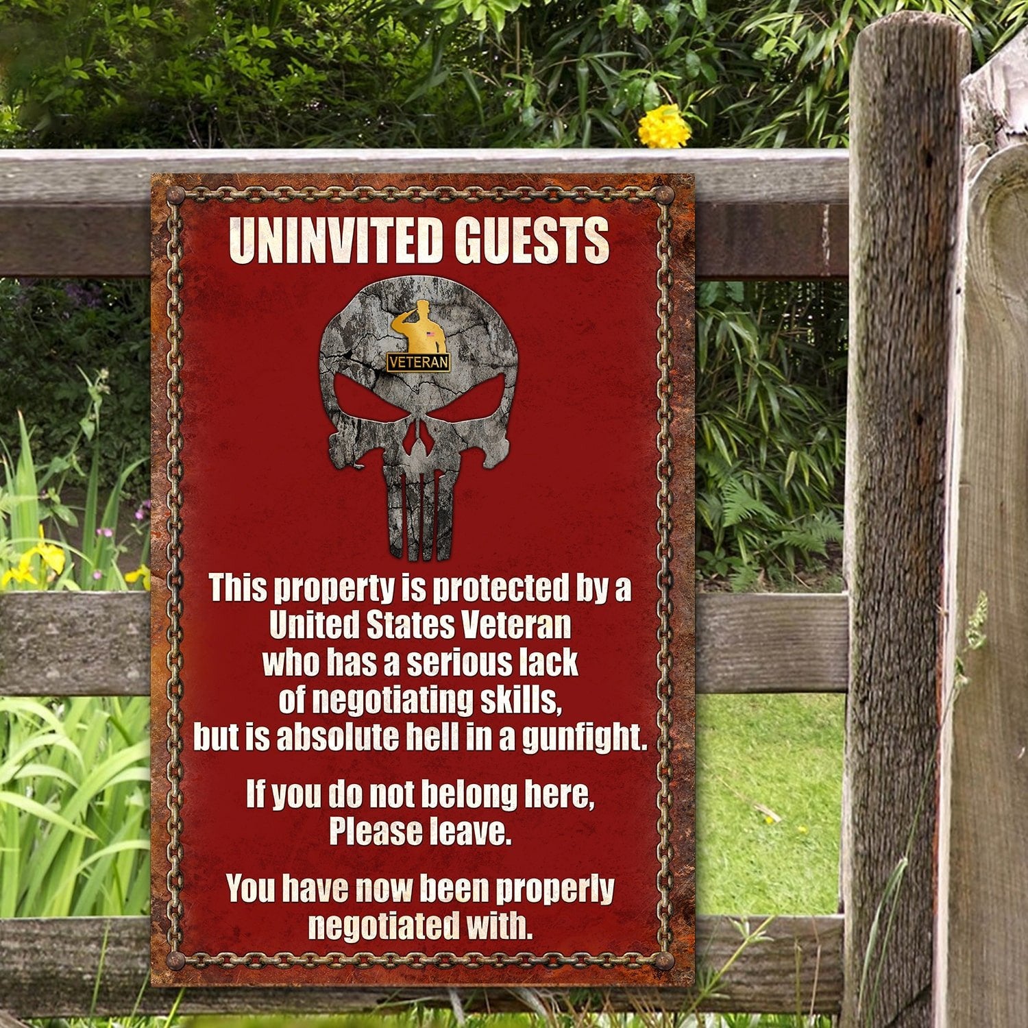 Premium U.S Veteran Metal Sign PVC060502