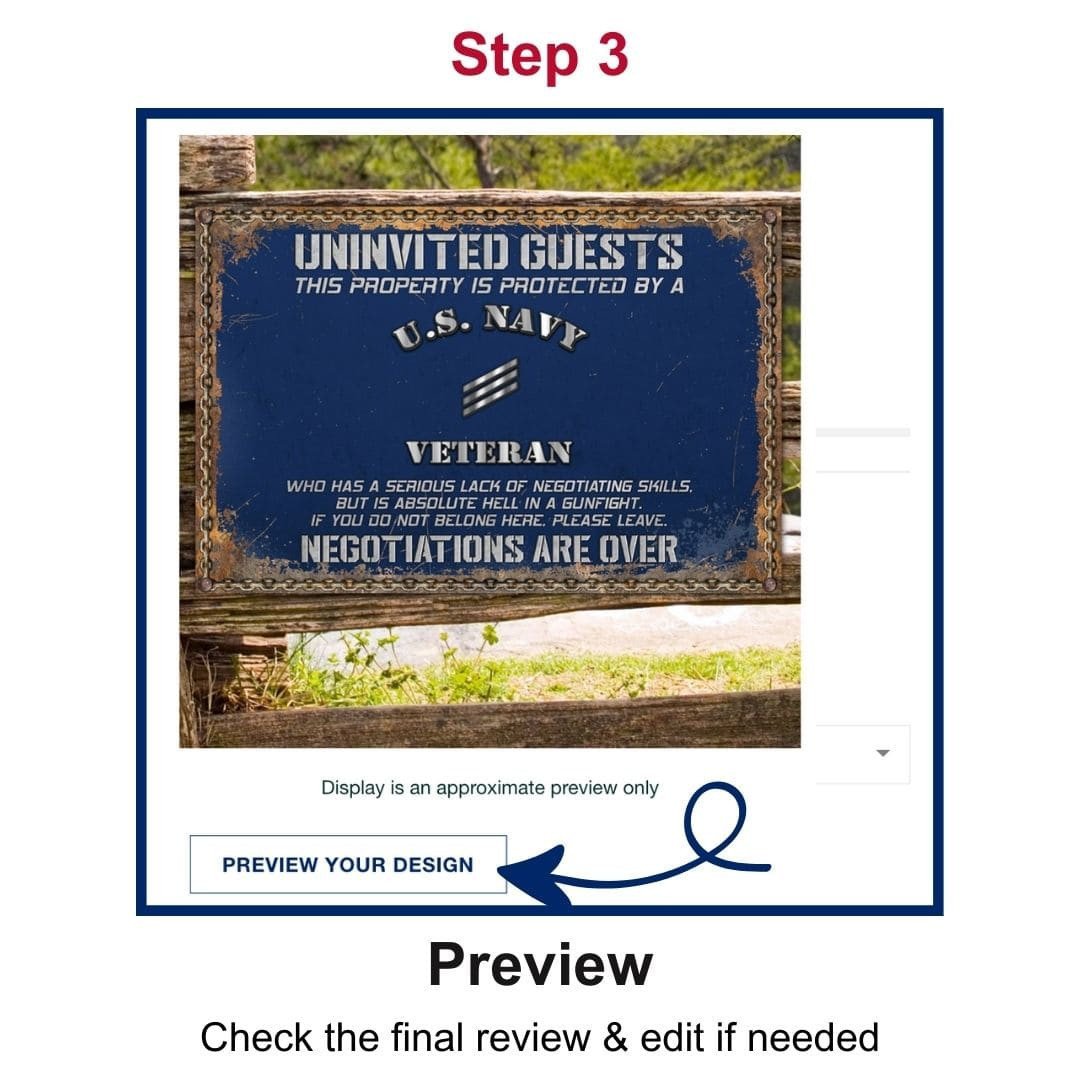 Premium Personalized U.S Veteran Metal Sign PVC060503