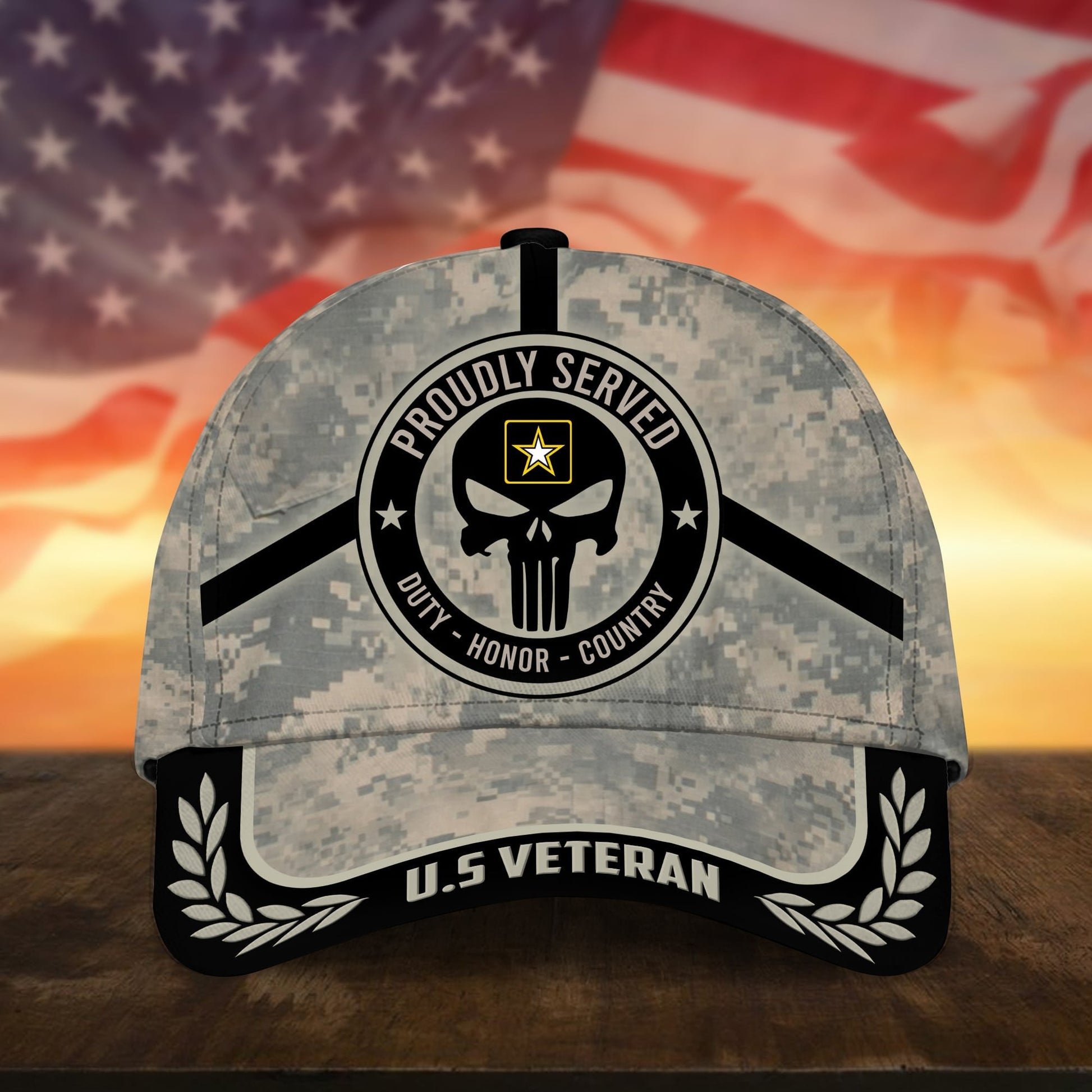 Badass Puniskull Multiservice U.S Veteran Cap NPVC150503