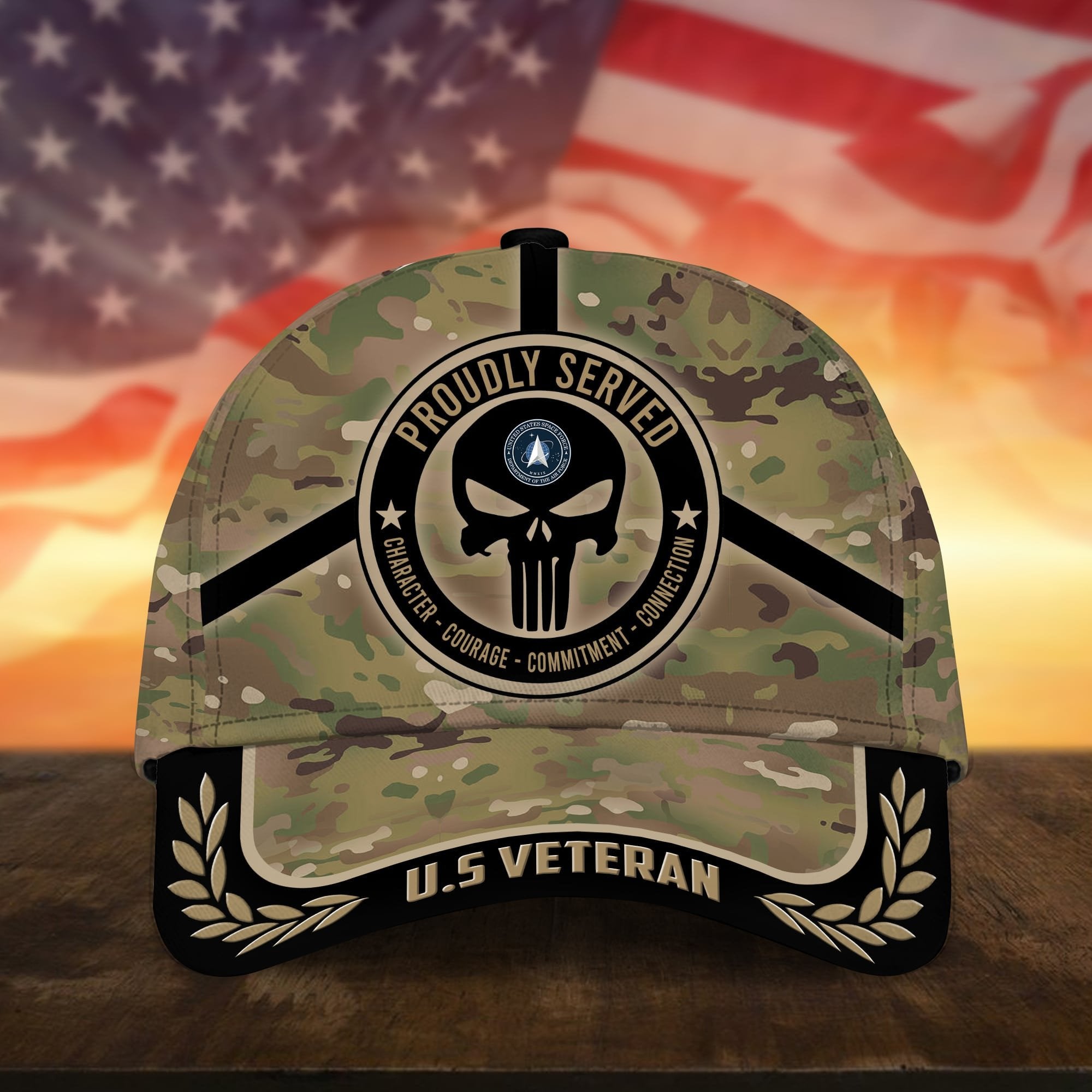 Badass Puniskull Multiservice U.S Veteran Cap NPVC150503