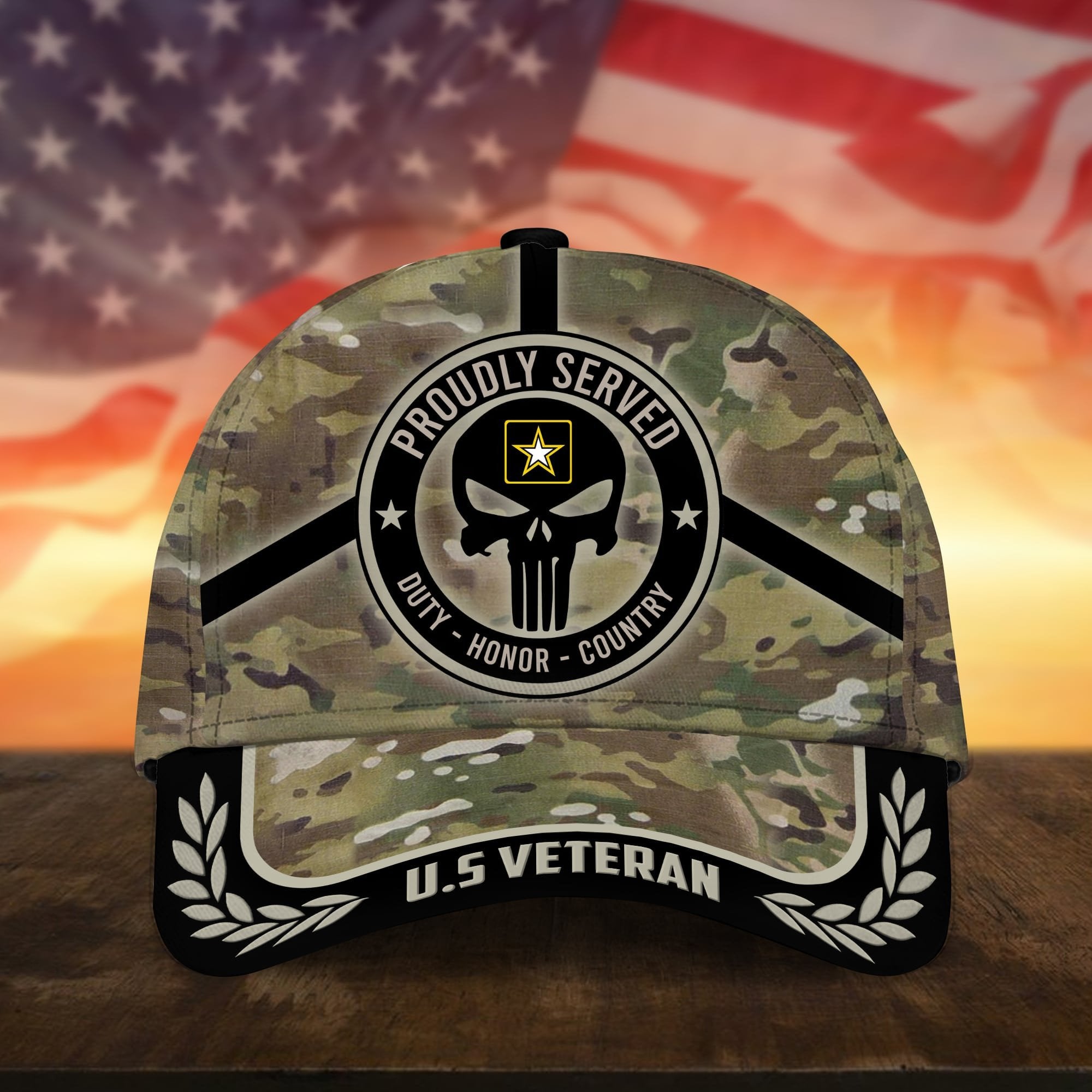 Badass Puniskull Multiservice U.S Veteran Cap NPVC150503
