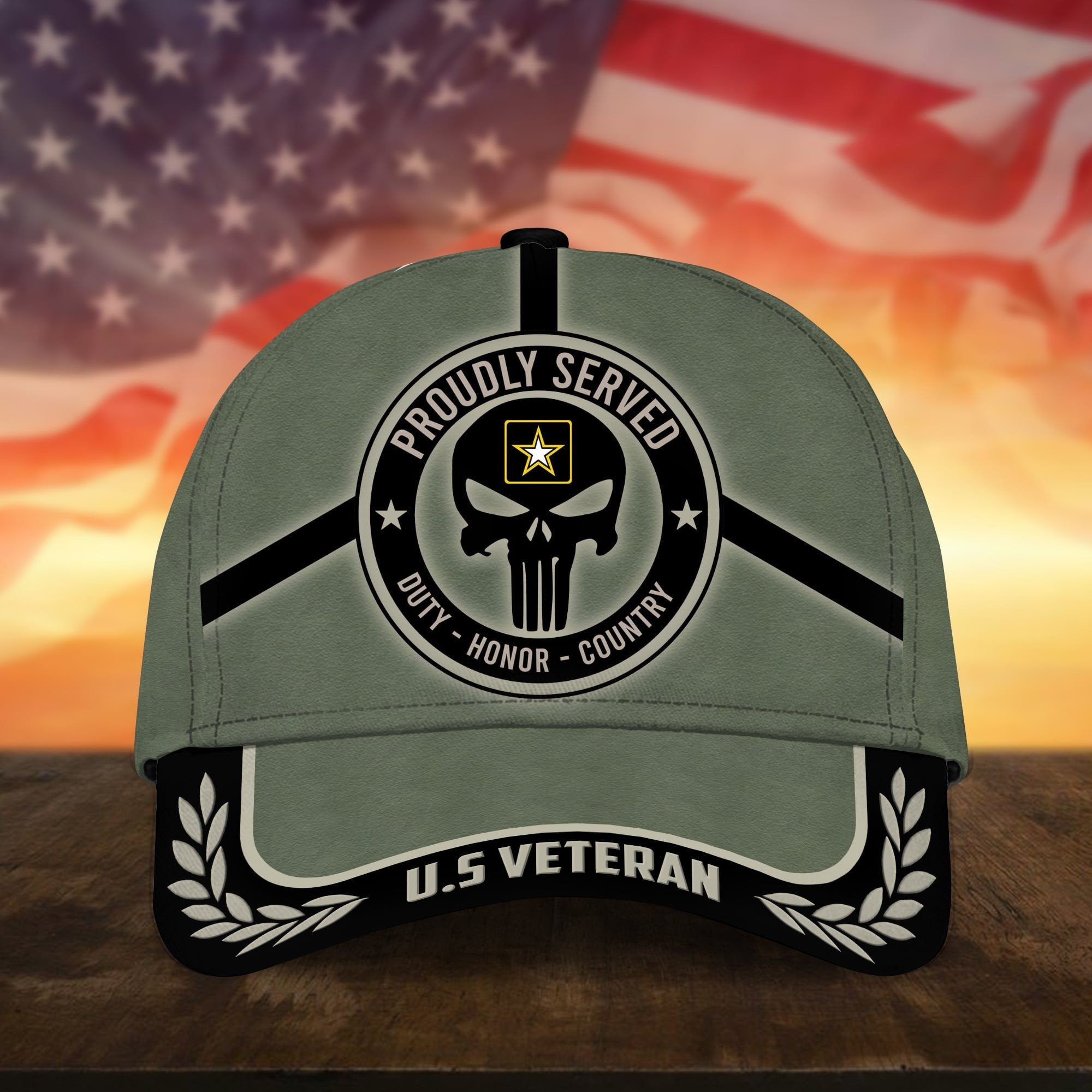 Badass Puniskull Multiservice U.S Veteran Cap NPVC150503