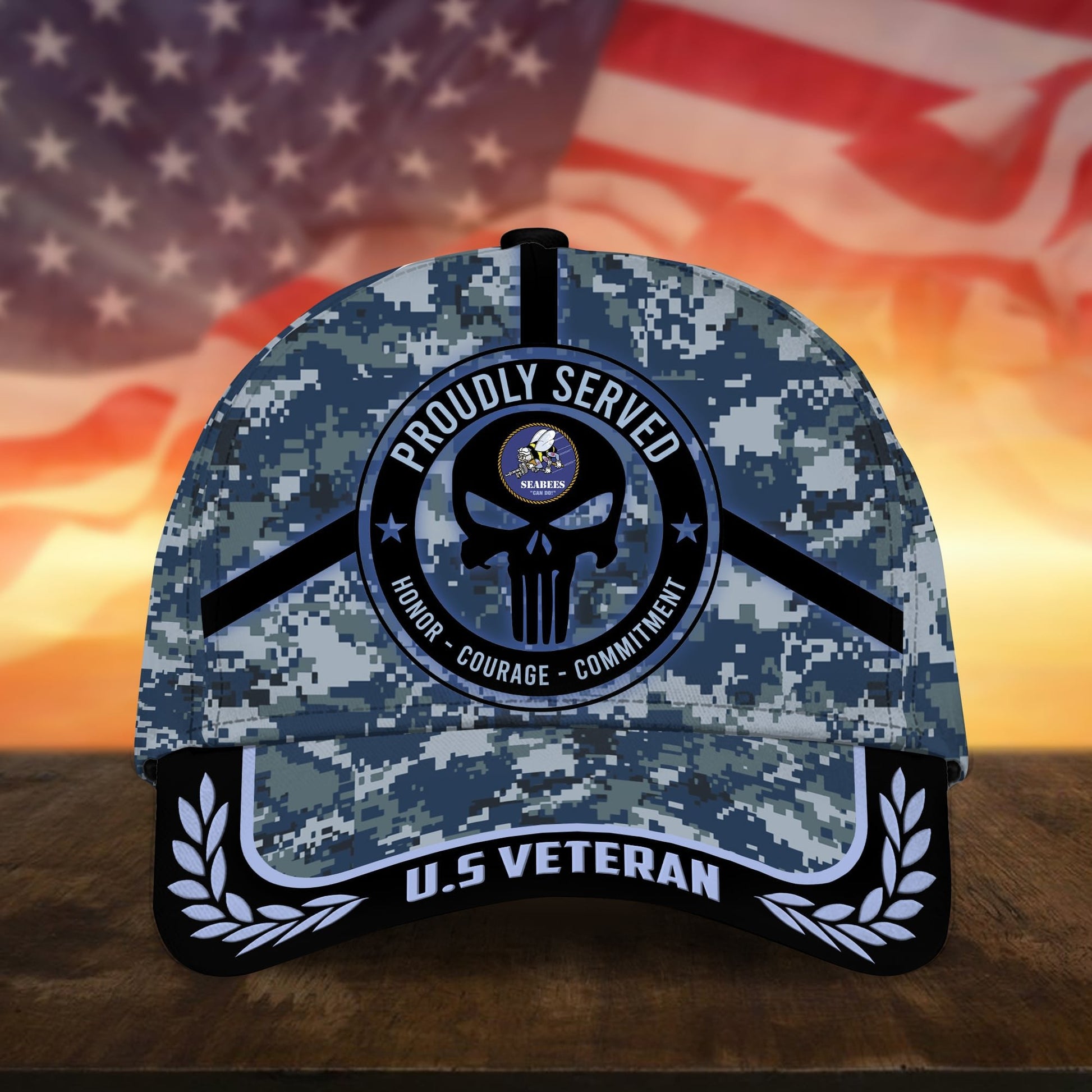 Badass Puniskull Multiservice U.S Veteran Cap NPVC150503