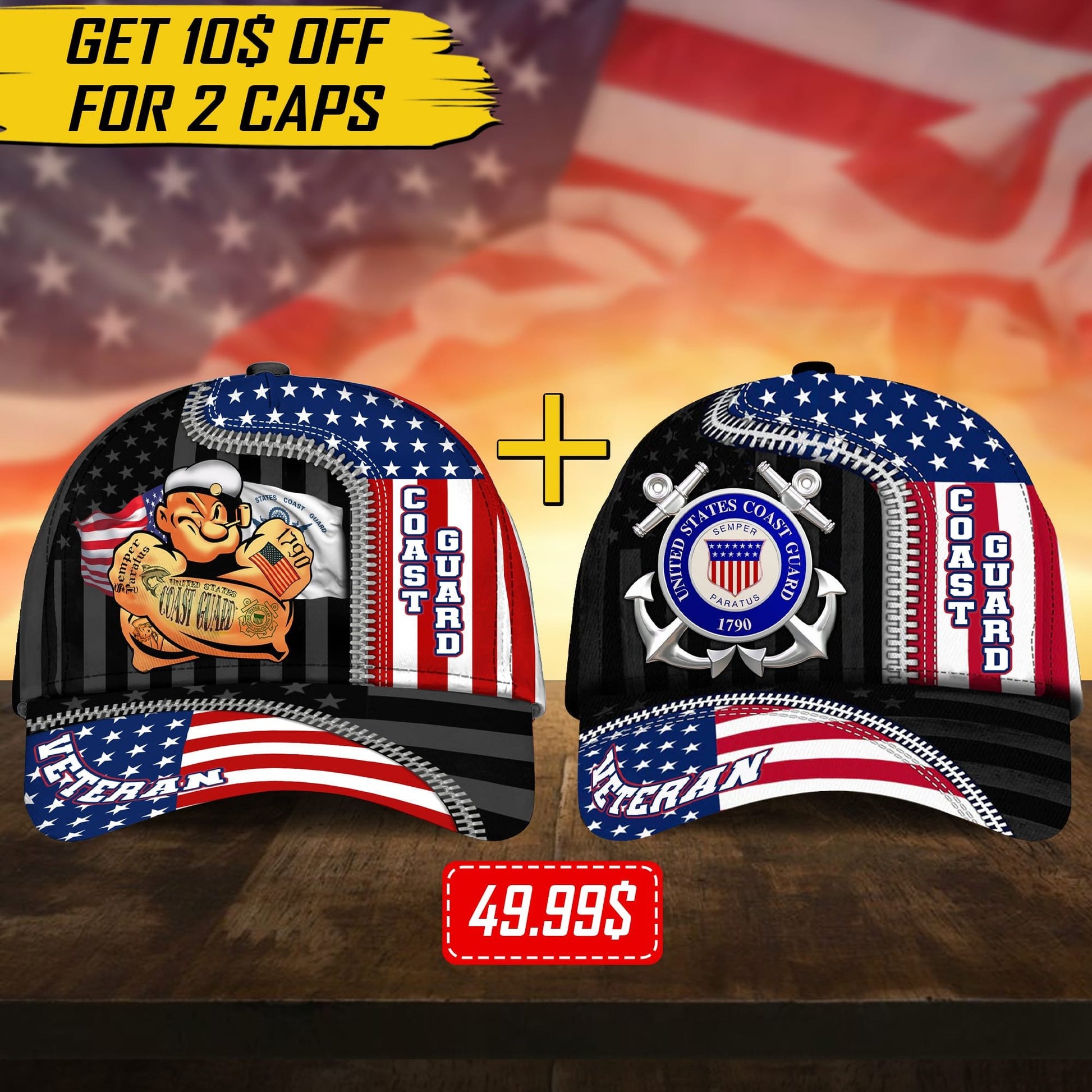 US Veteran Proudly Served Multiservice Cap PVC010805