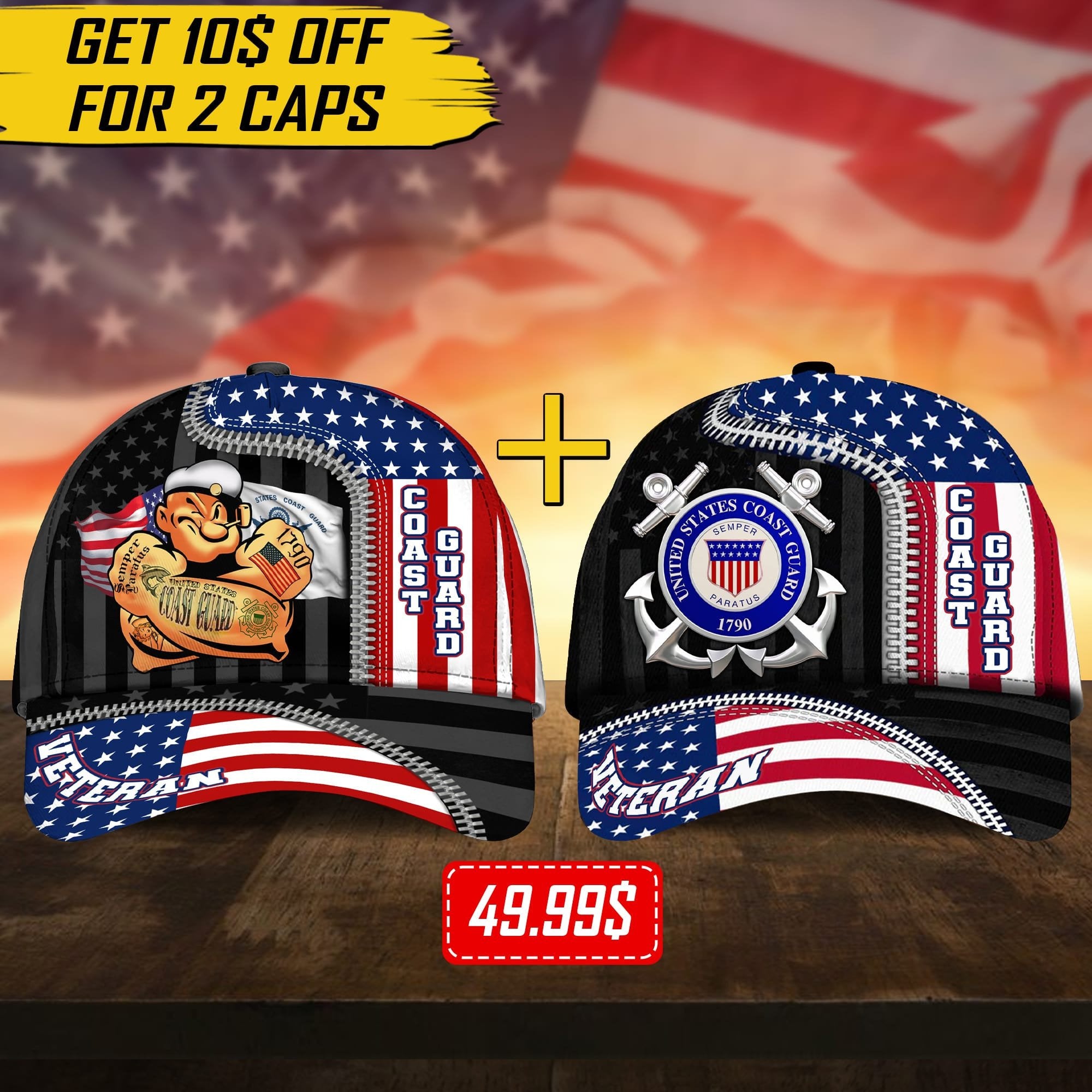 US Veteran Proudly Served Multiservice Cap PVC010805