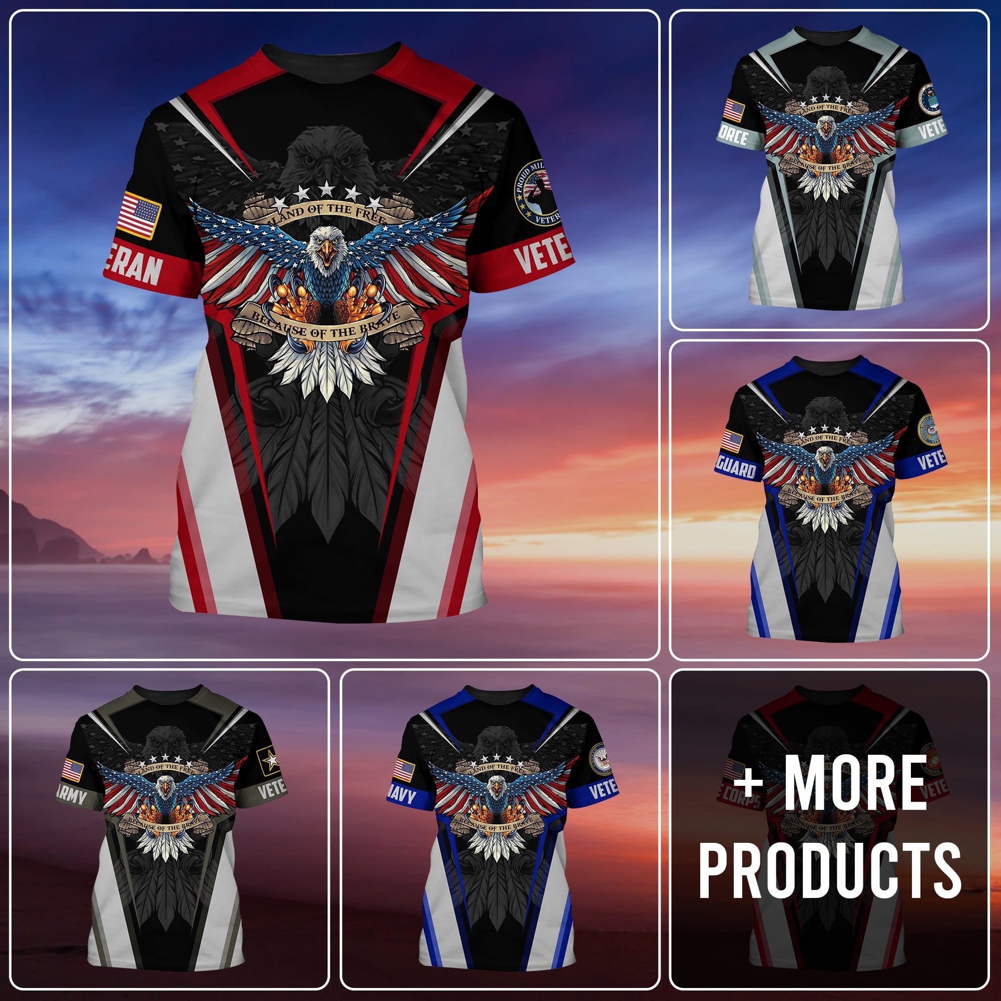 Premium Eagle Multiservice U.S Veteran T-Shirt PVC030801