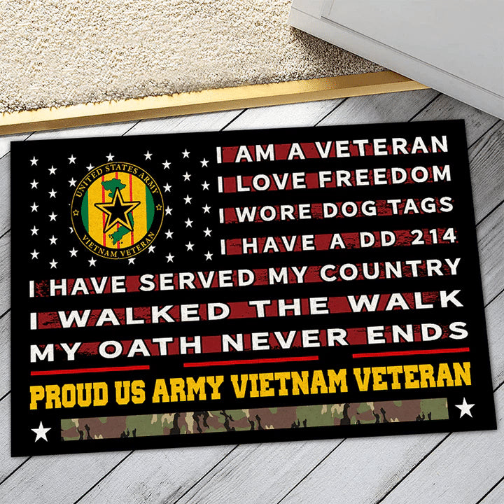 Unique Proud US Veteran Doormat PVC190815